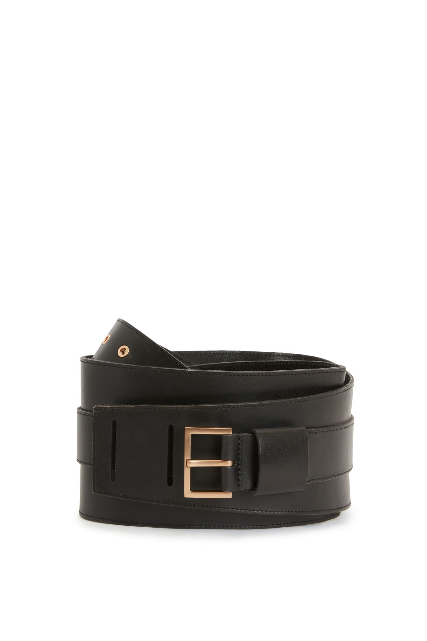HARLOW WAIST BELT BLACK/WARM BRASS 1
