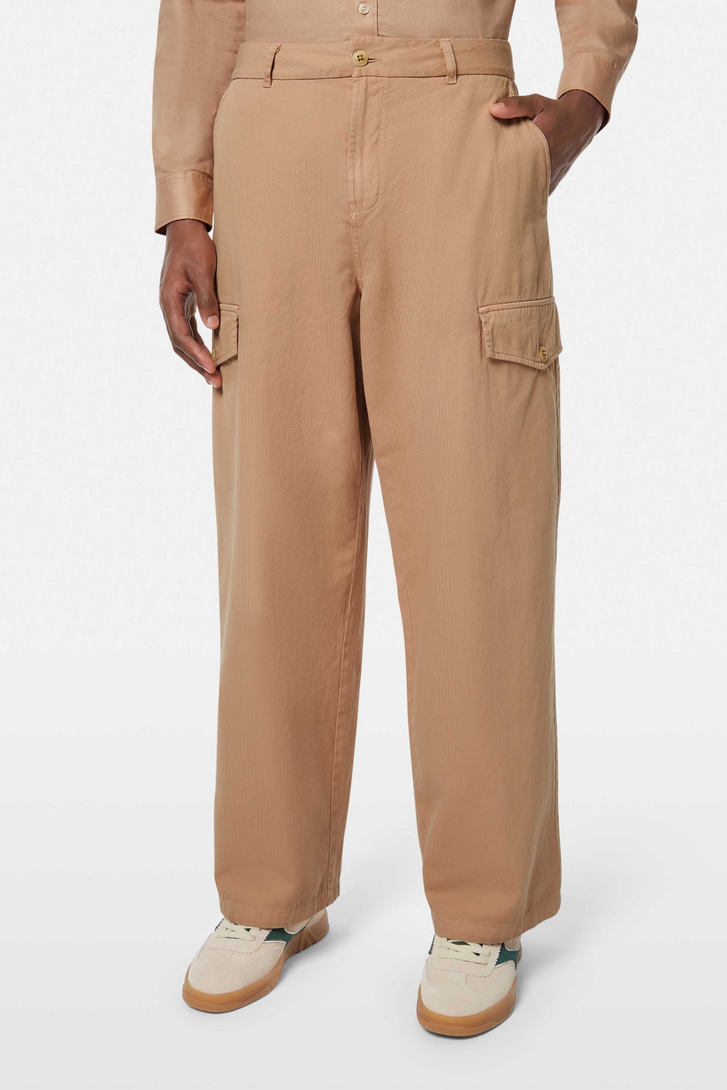 DAZE - GARMENT-DYED HERRINGBONE CARGO PANT SOFT CAMEL 1