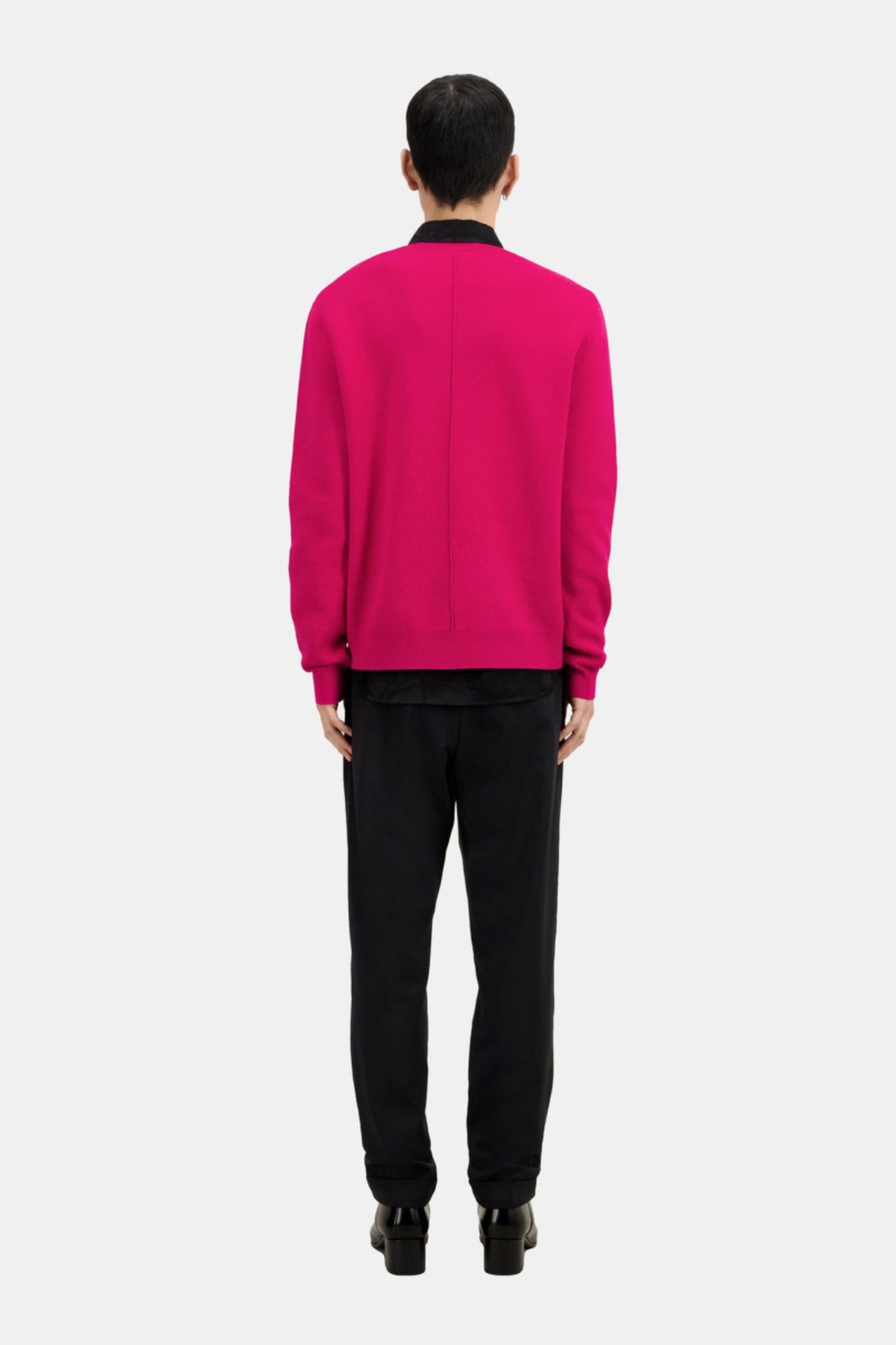 ROUND NECK SWEATER WITH CHEST EMBROIDERY CHERRY 3