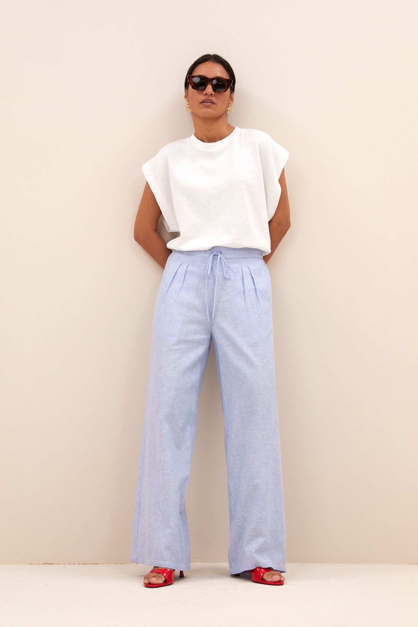 UMA PINSTRIPE PANTS SKY BLUE 2
