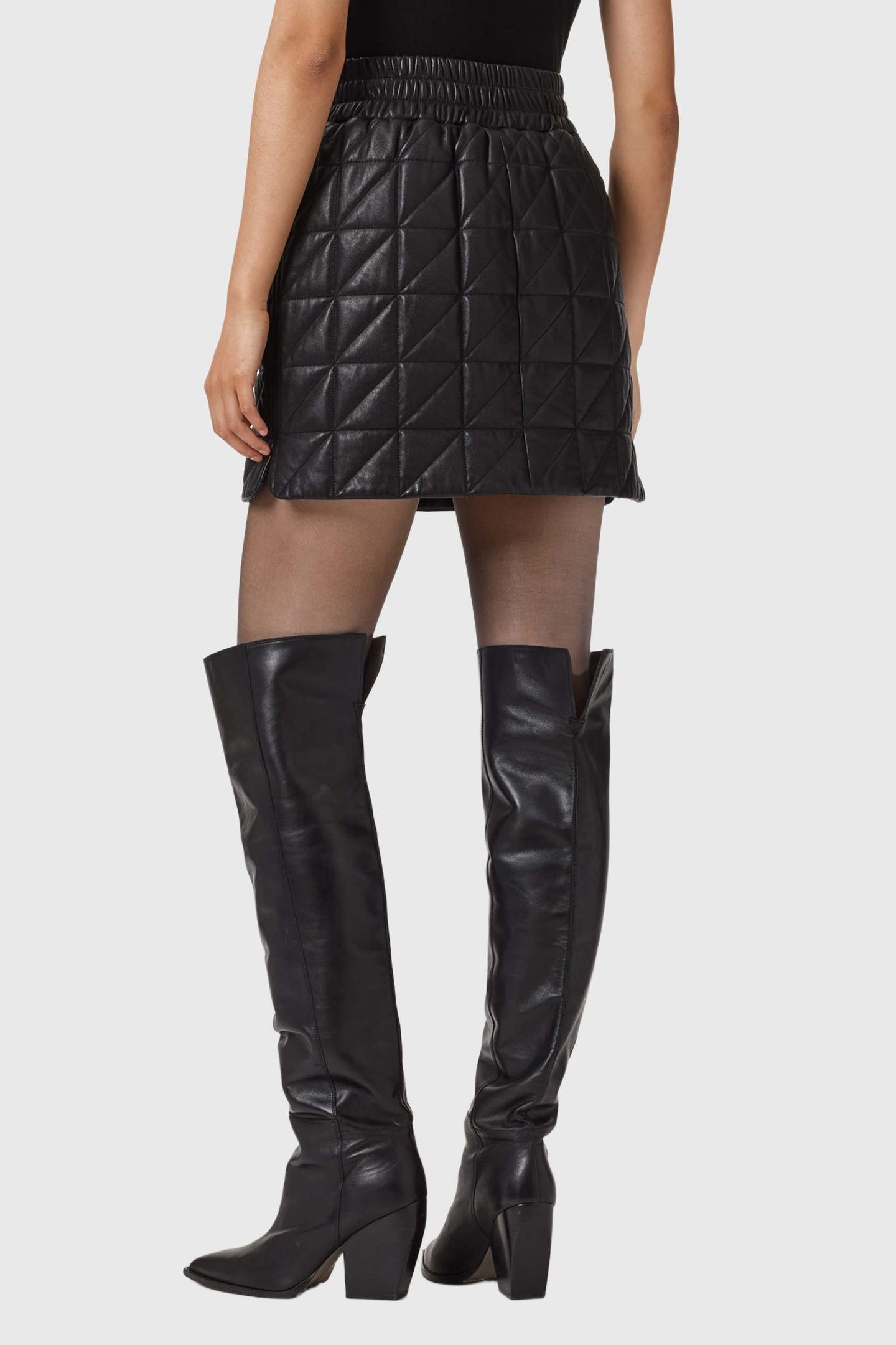 CARLY QUILTED SKIRT BLACK 6