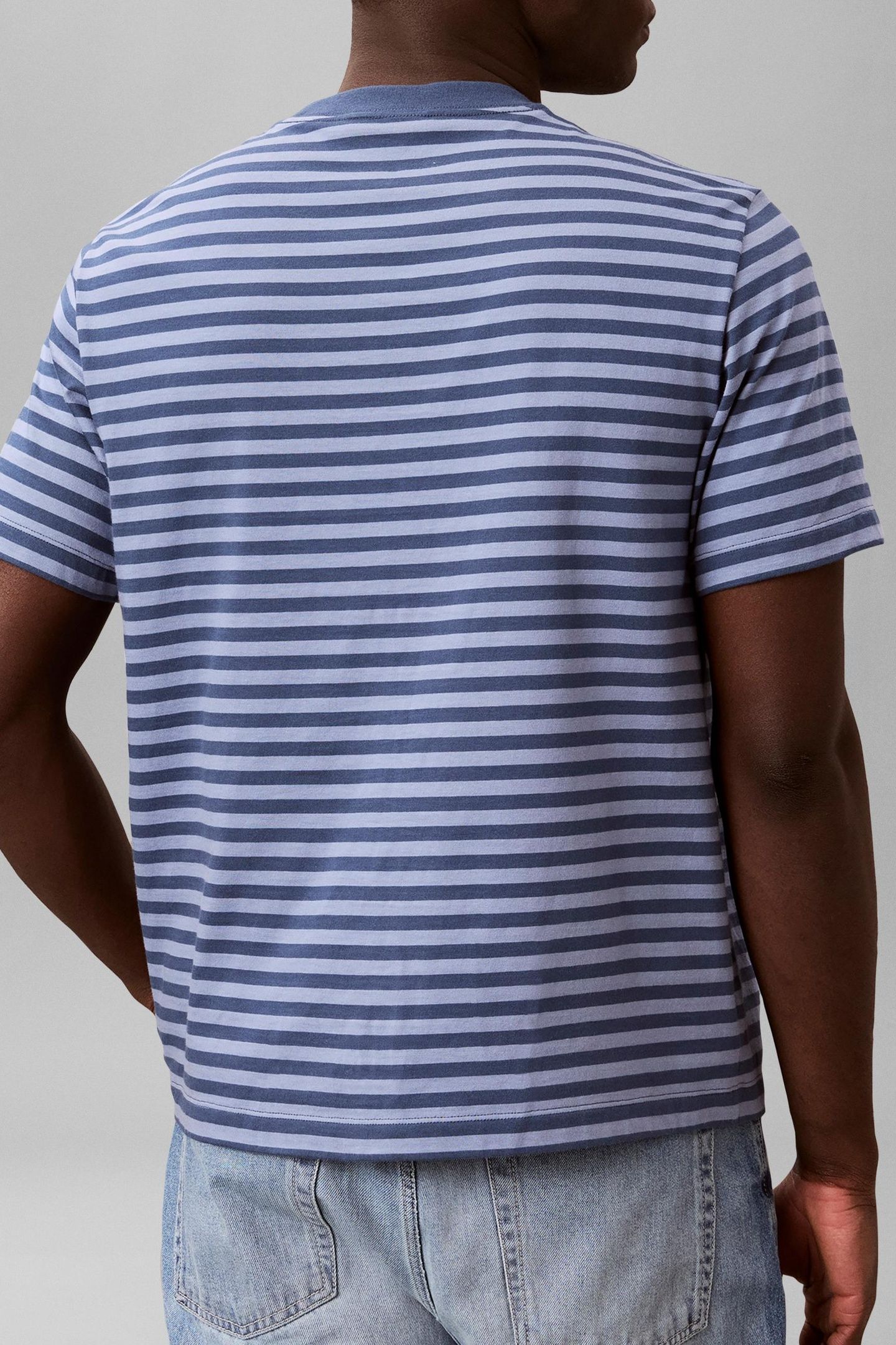 SHORT SLEEVE 20S STRIPE JERSEY TEE DARK DENIM 3