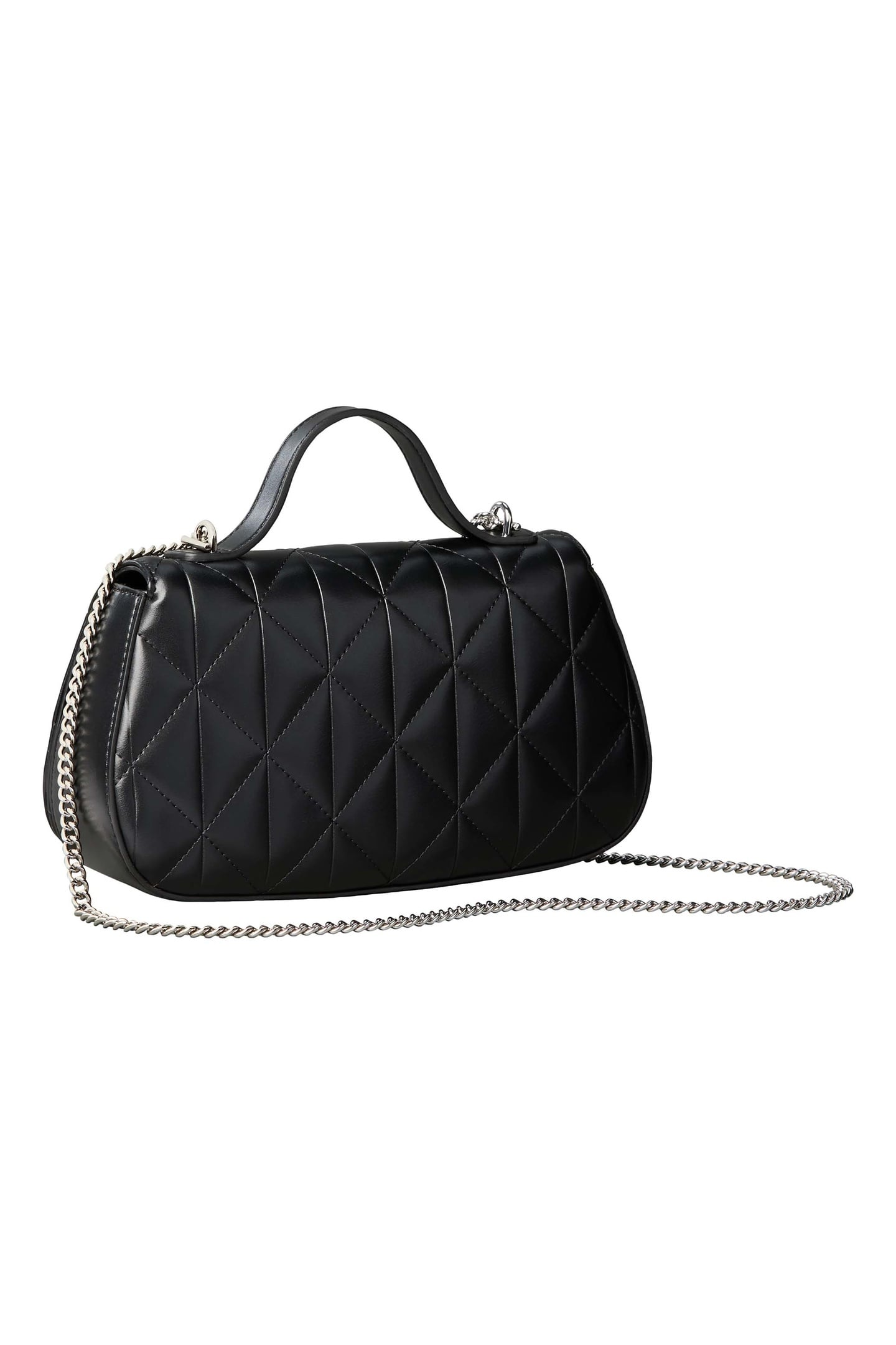 QUILTED TOP HANDLE BAG BLACK 3