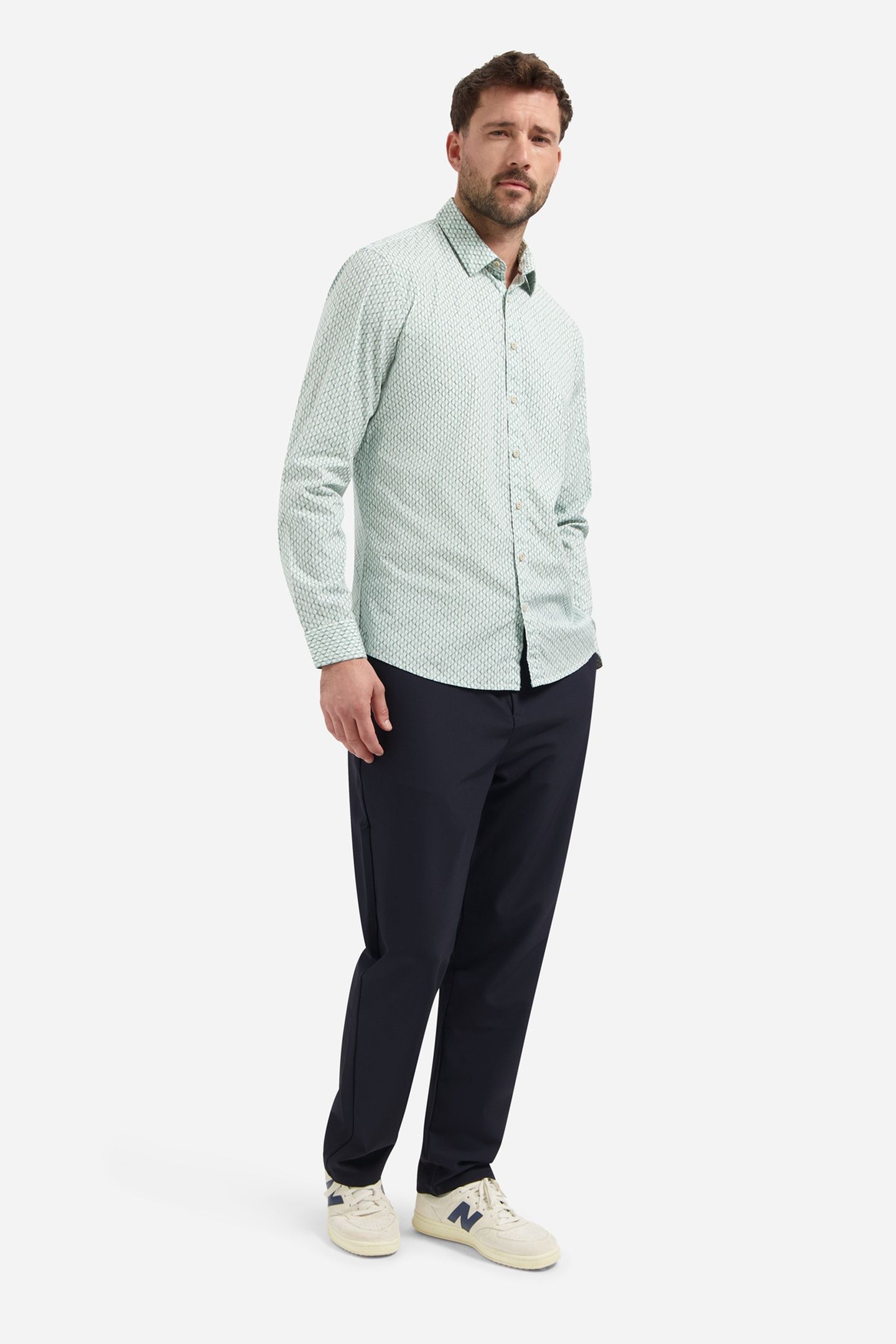 SHIRT STRETCH ALLOVER PRINTED SEABLUE 3