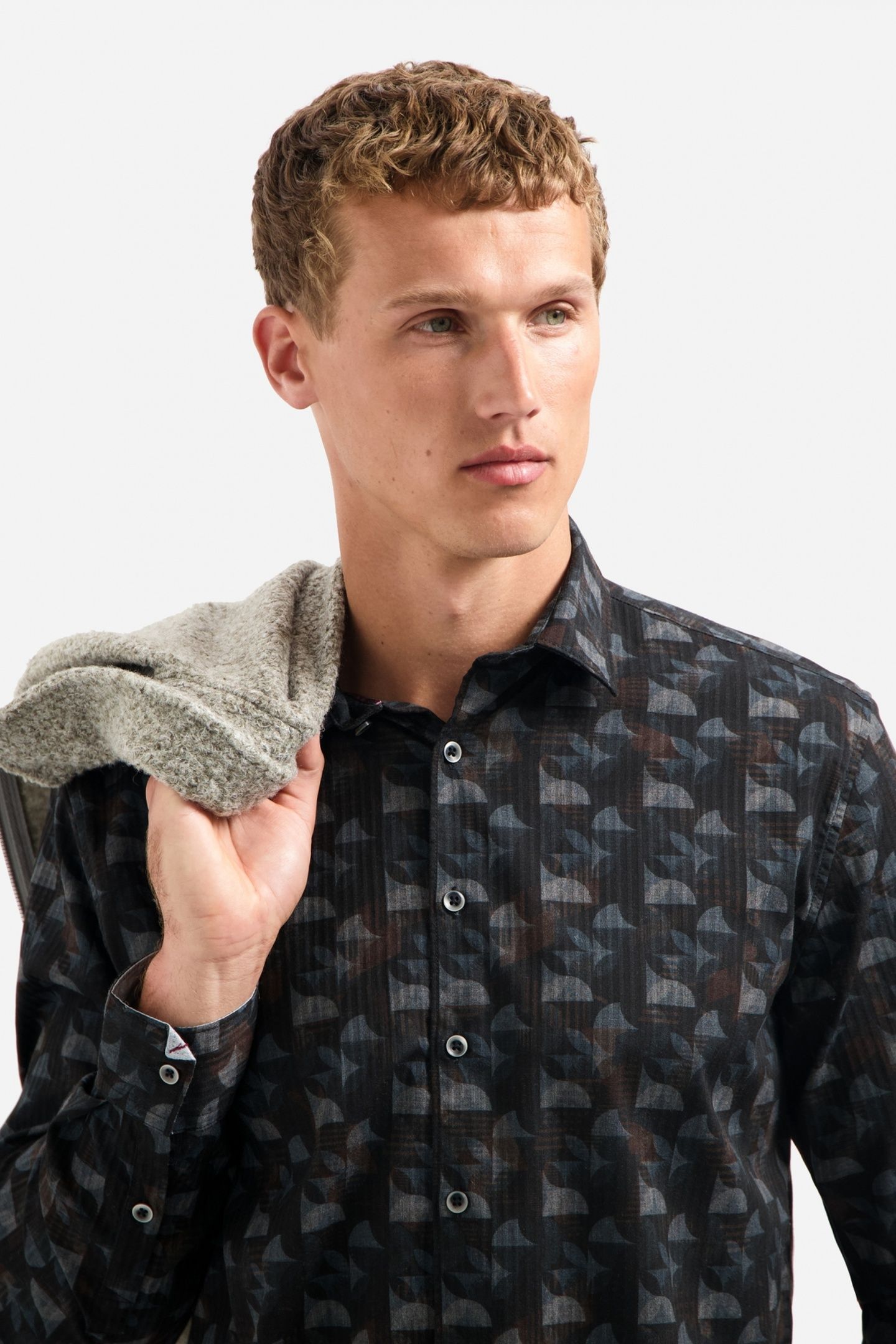SHIRT ALLOVER PRINTED STRUCTURE STRIPE NIGHT 2
