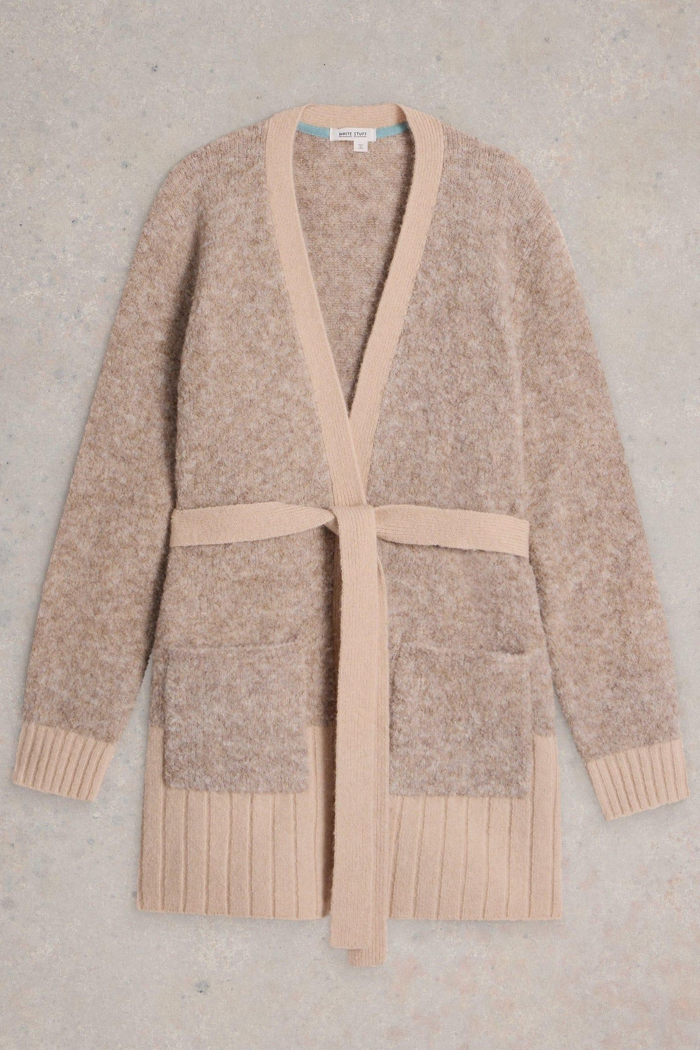 BOBBY BOUCLE BELTED CARDI LIGHT NATURAL 3