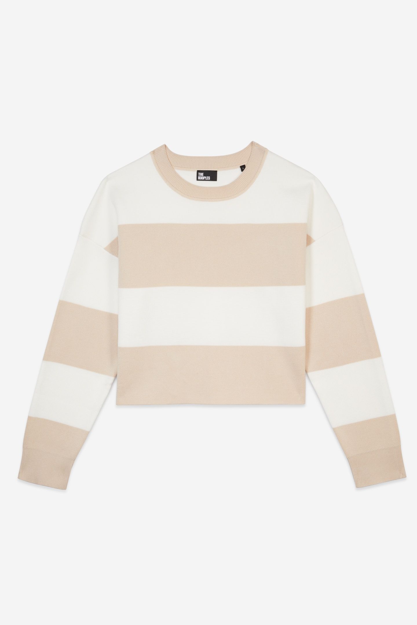 PULL RAYE BICOLOR BEIGE ECRU 6