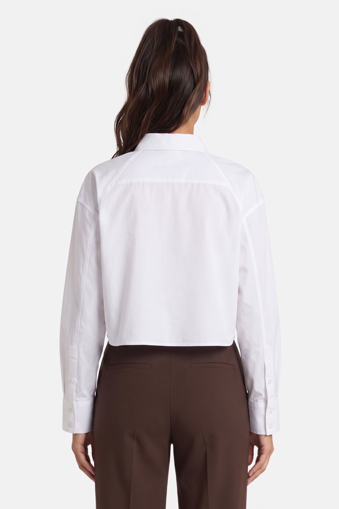 SOLID BOXY CROPPED SHIRT BRILLIANT WHITE 2