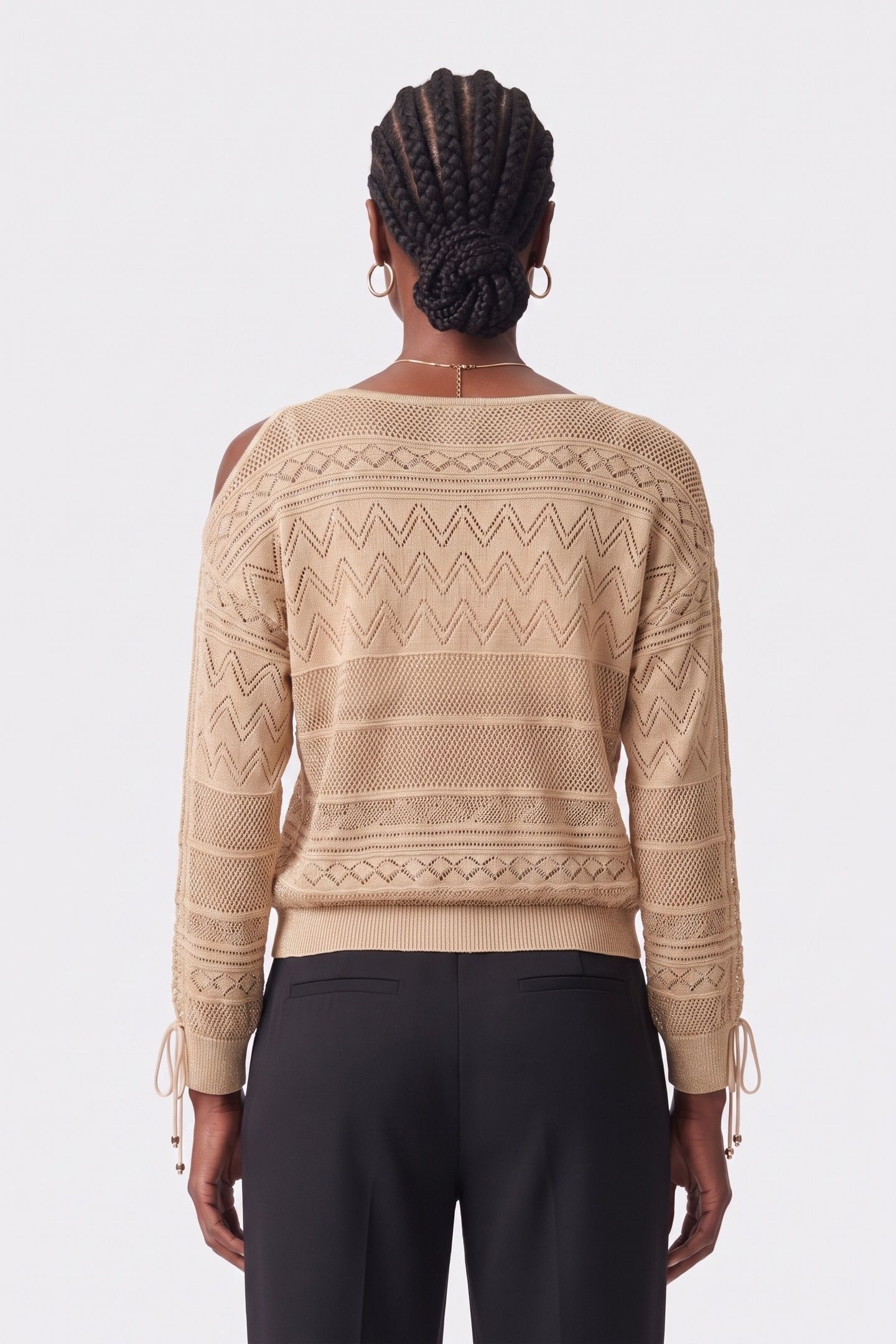 GUESS ECO NELLIE LS BOAT NECK GOLD LUREX 2
