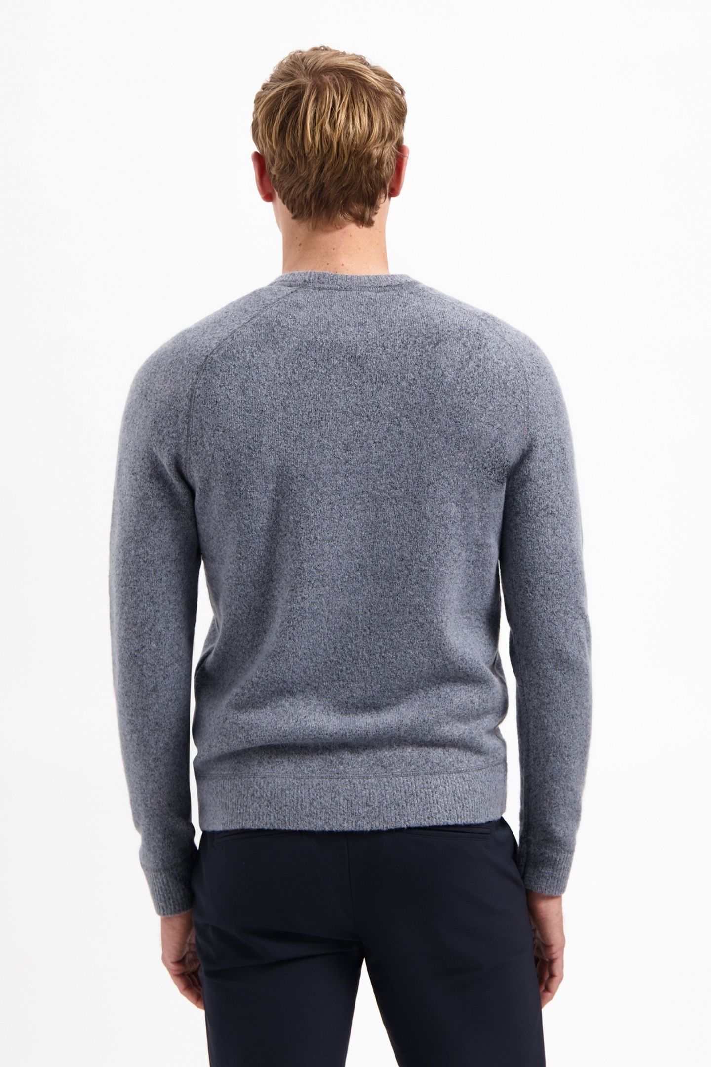 PULLOVER CREWNECK SOFT WOOL BLEND WASHED BLUE 4