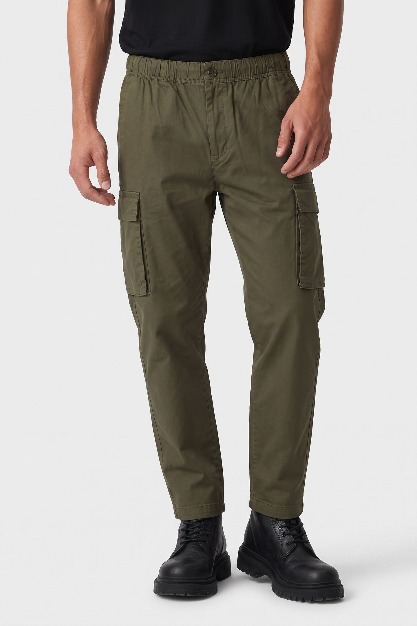 COTTON PULL ON STRAIGHT PANTS FATIGUE 1