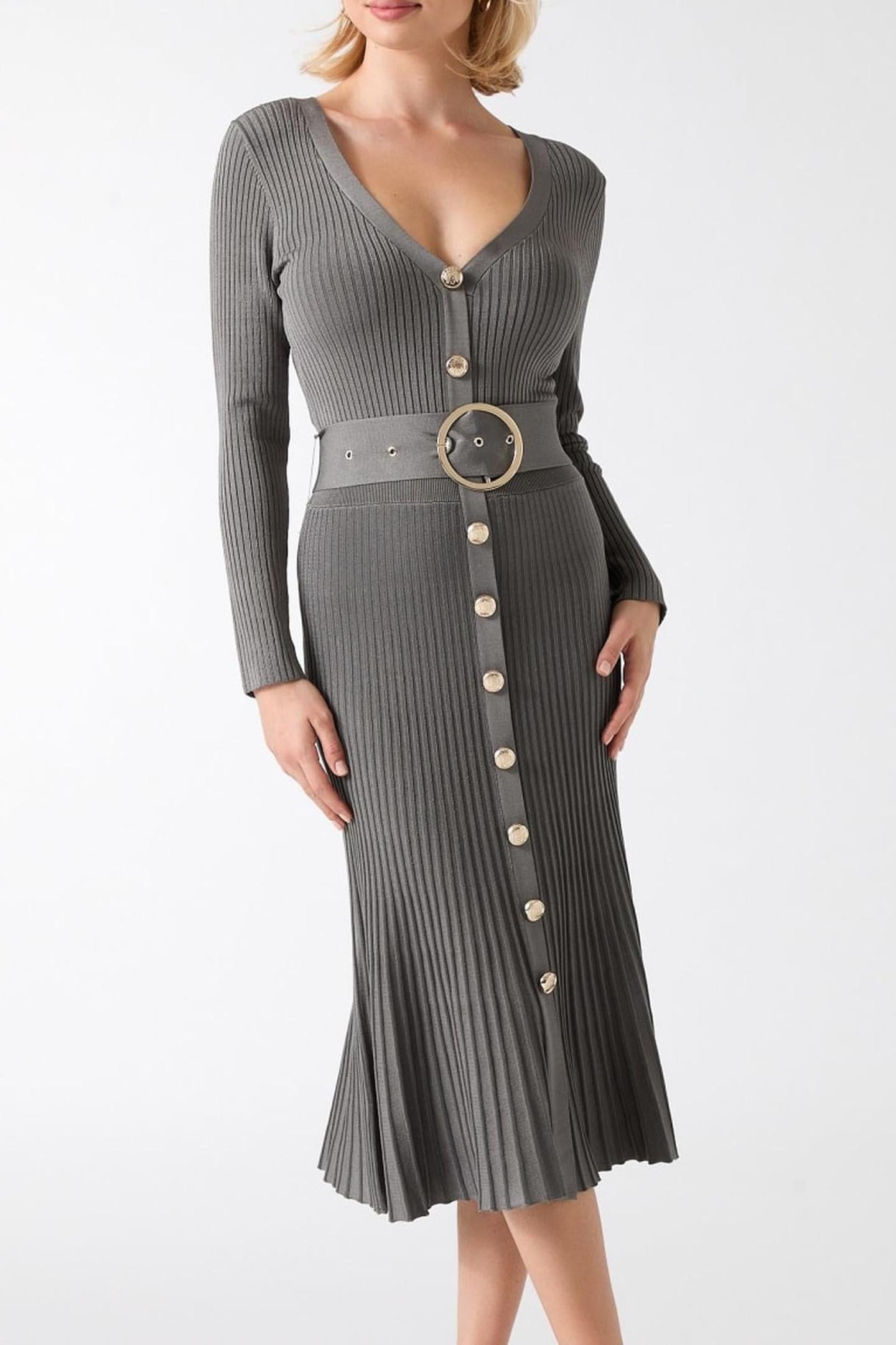 NEW DILETTA RIB DRES STONE OLIVE A883 1