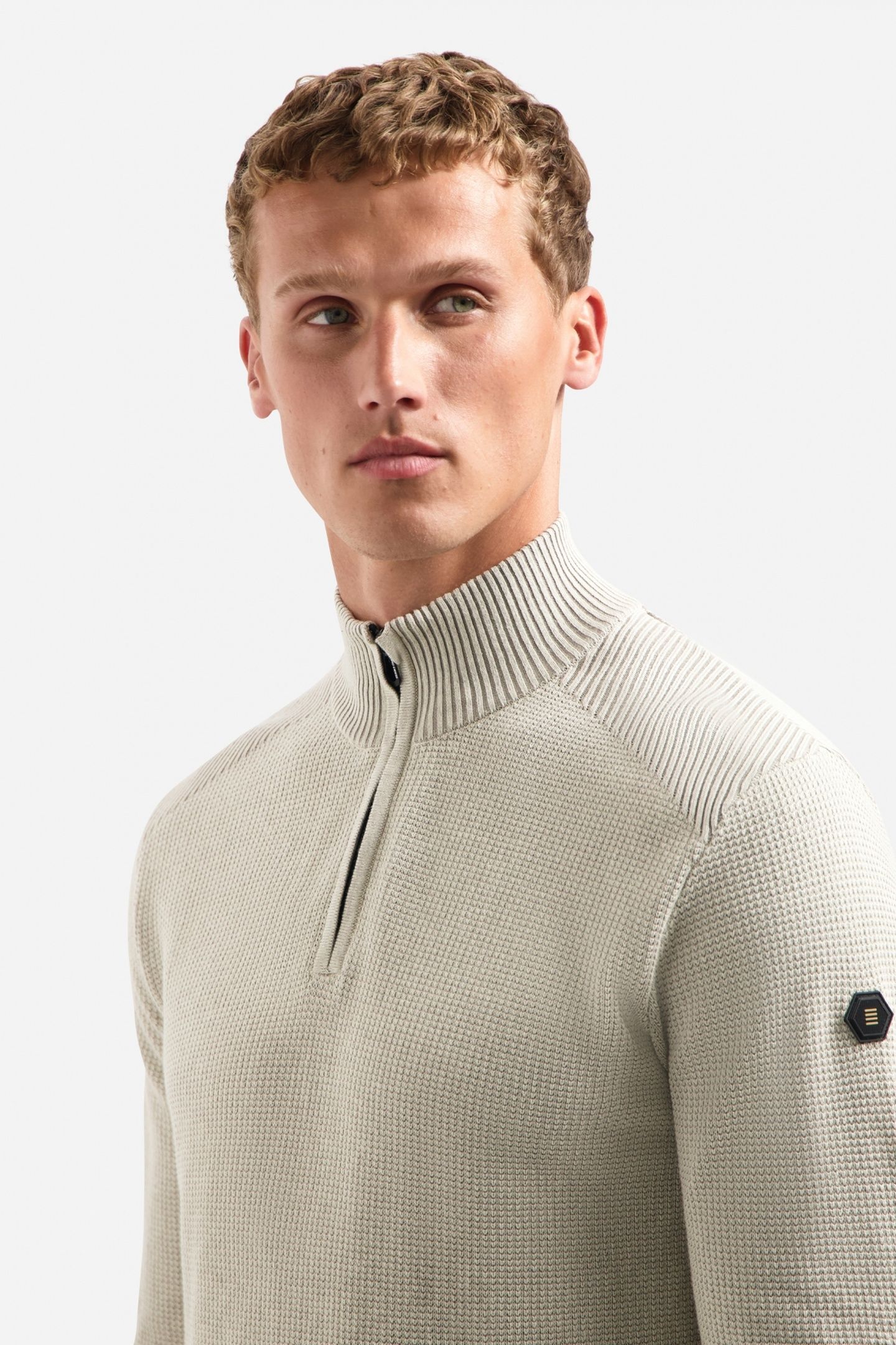 PULLOVER HALF ZIP PLATED STRUCTURE KNIT KIT 3
