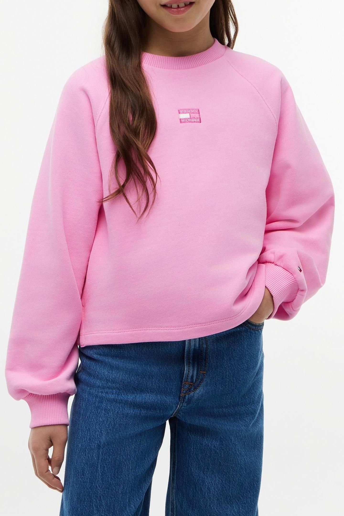 GIRLS TONAL FLAG RAGLAN PINK DAISY 1