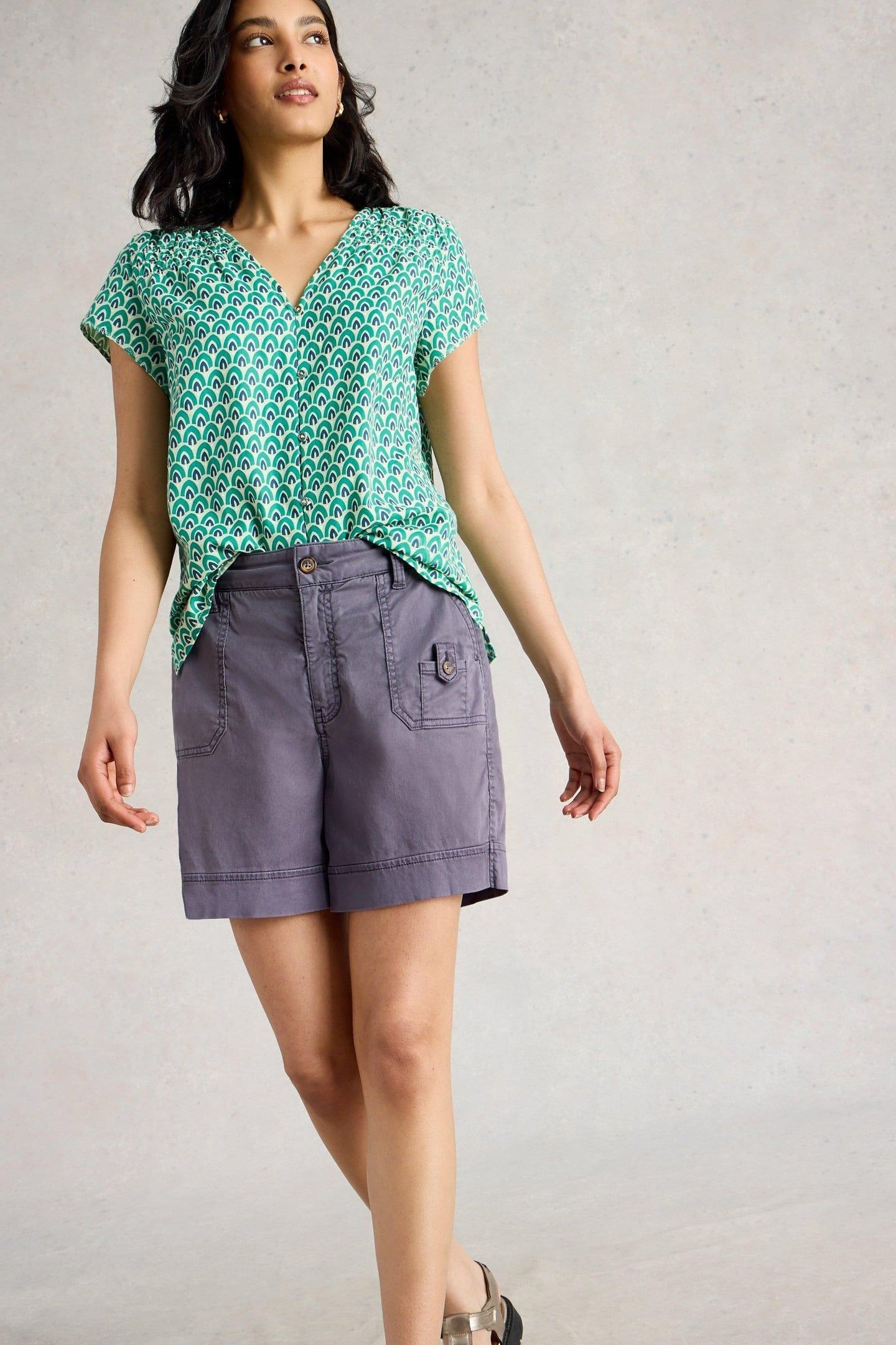 MOLLIE COMBAT SHORT MID PURPLE 1