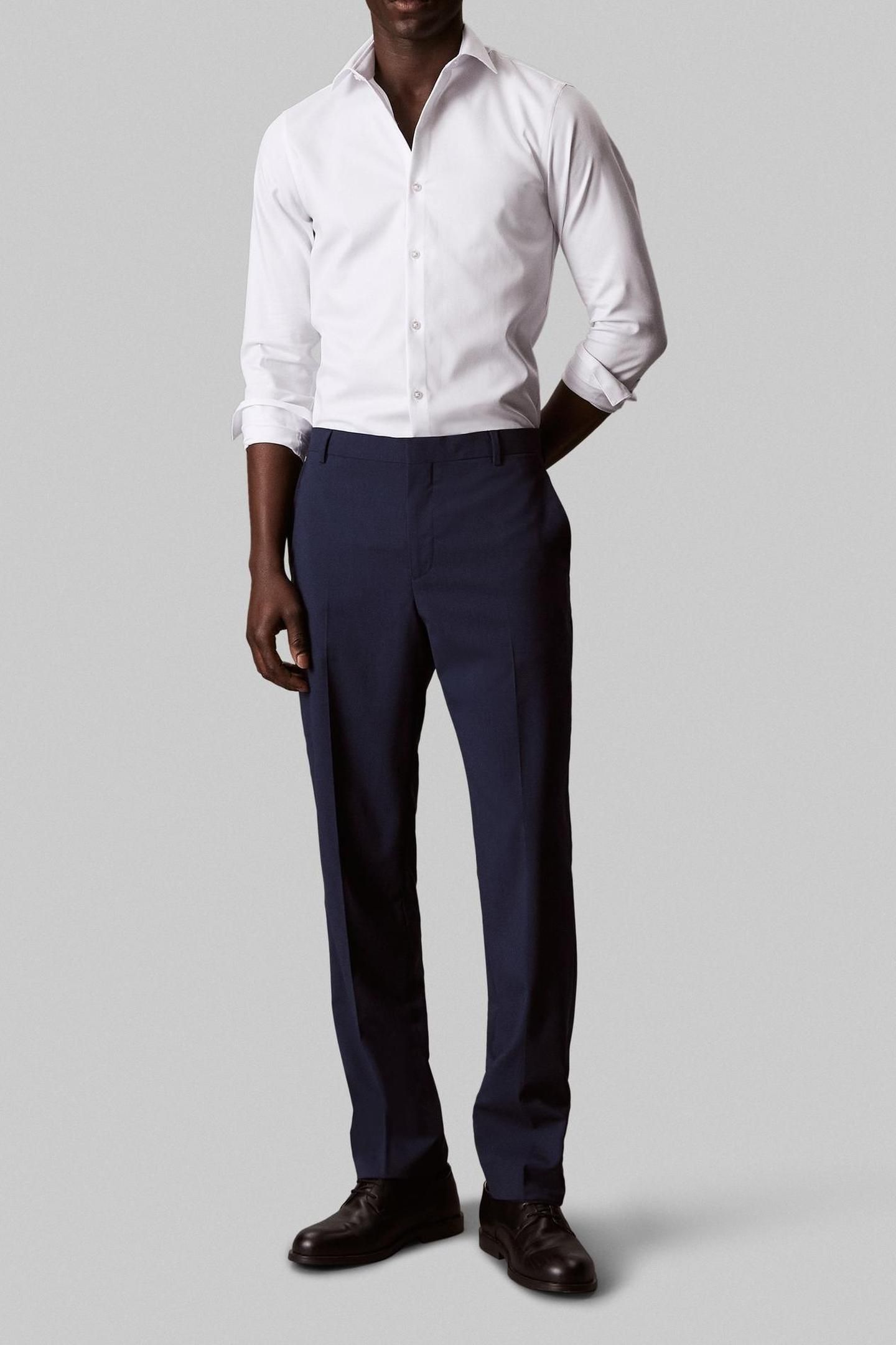 SLIM STRAIGHT COLLAR SHIRT WHITE 1