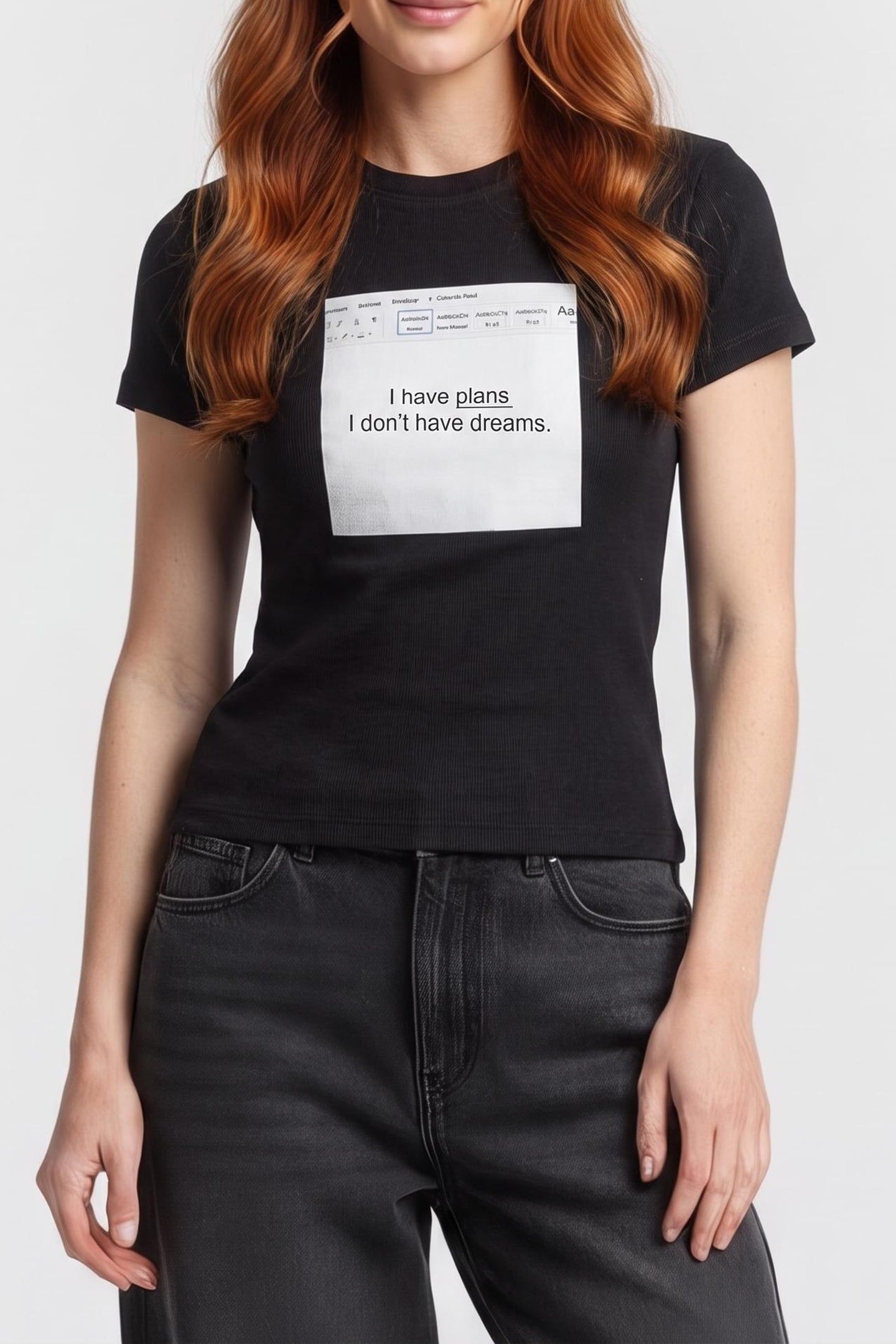 SHORT-SLEEVED T-SHIRT WITH PRINT ON THE FRONT BLACK 1