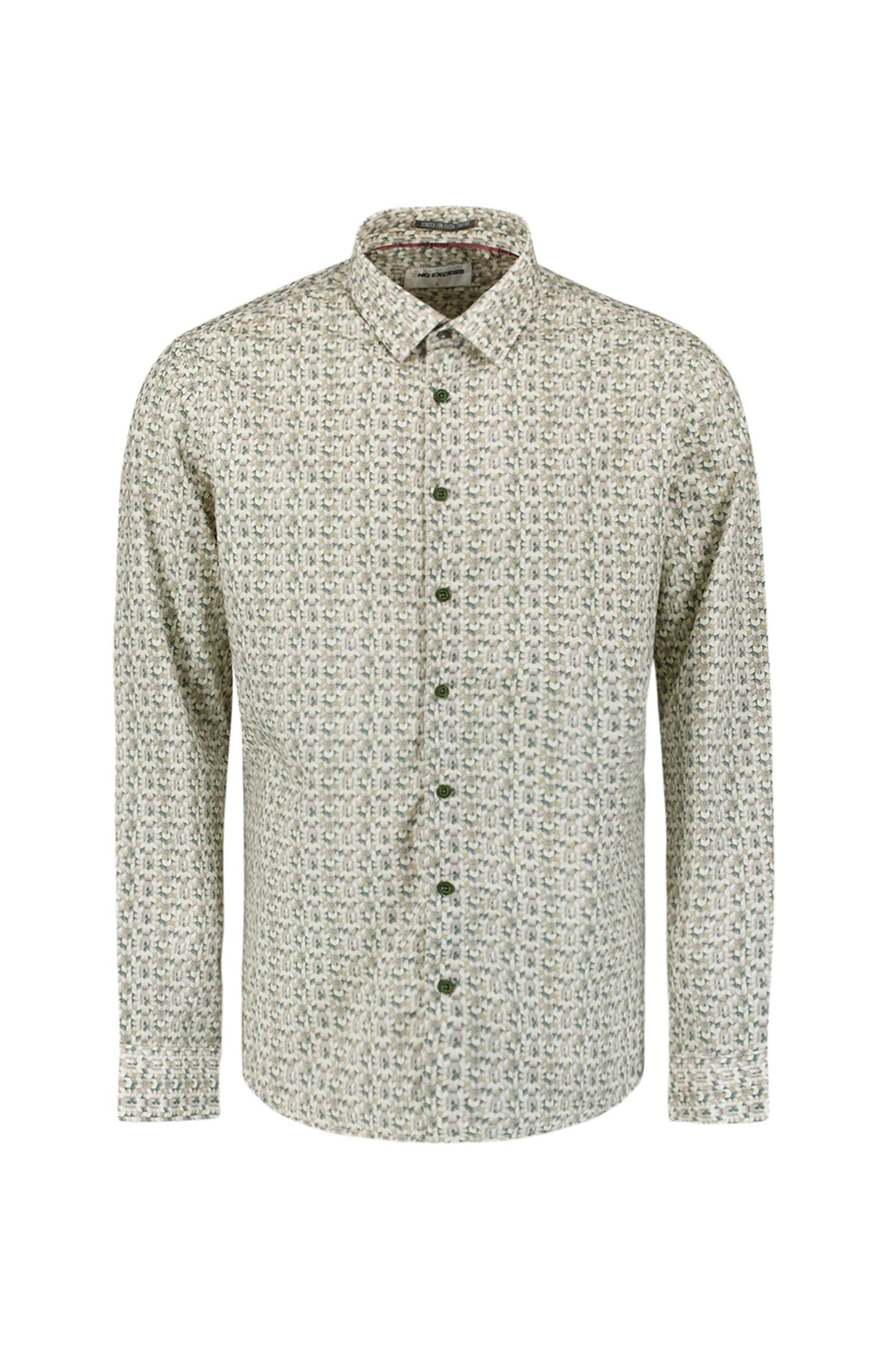 SHIRT STRETCH ALLOVER PRINTED DARK GREEN 5