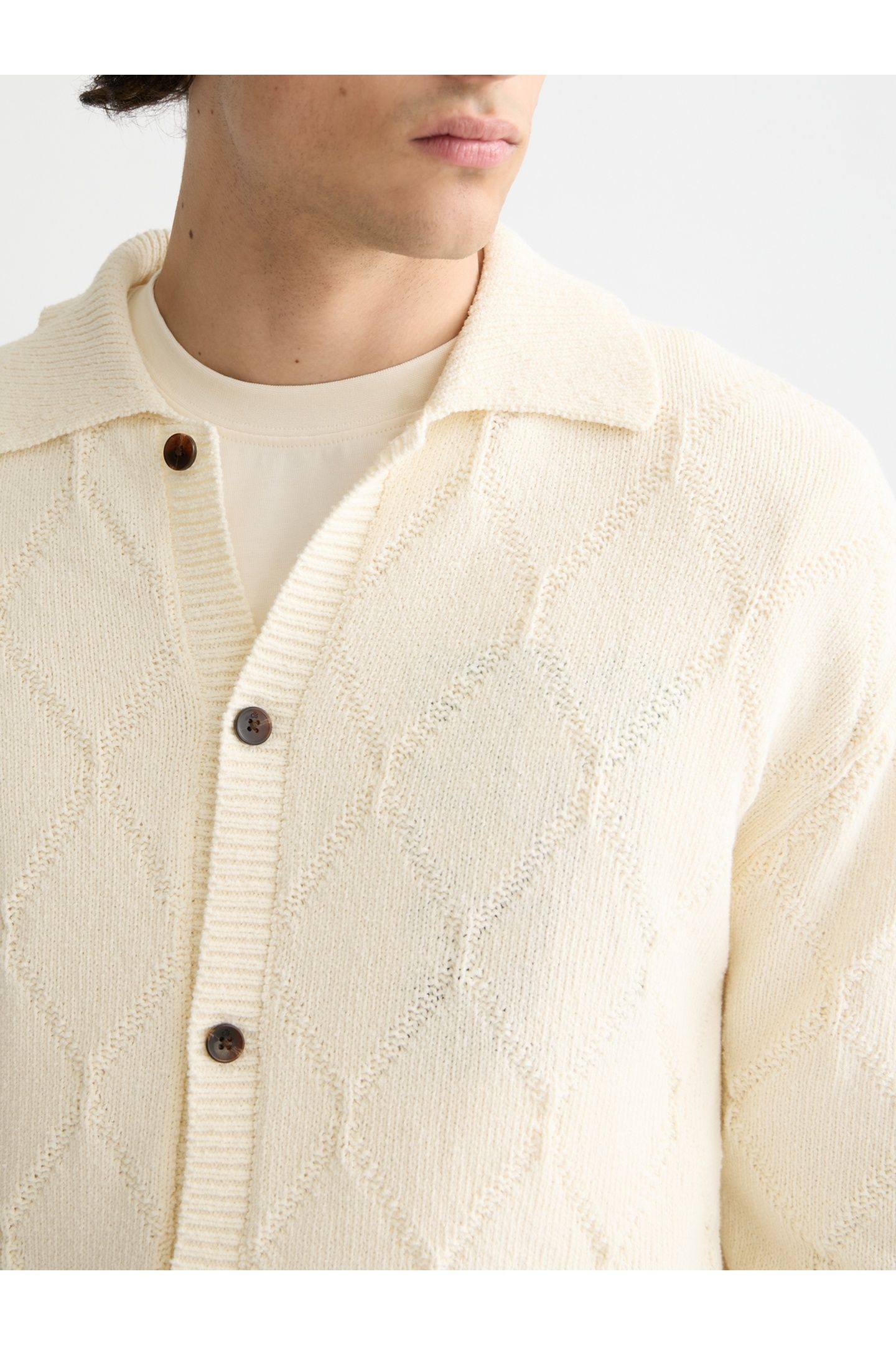 OPEN WORK LONG SLEEVE SHIRT EGGNOG 6
