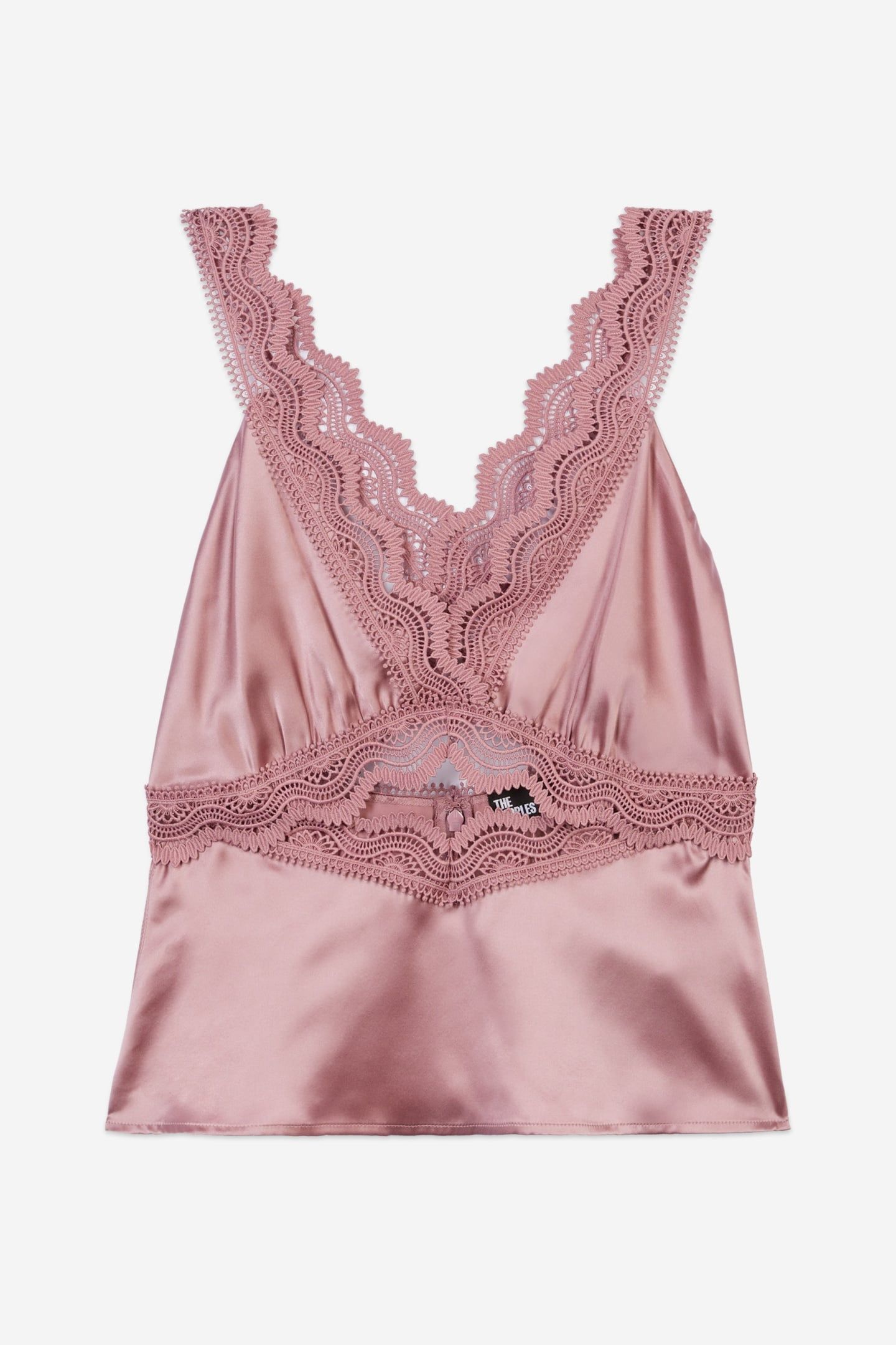 SILK TOP WITH GUIPURE PINK WOOD 5