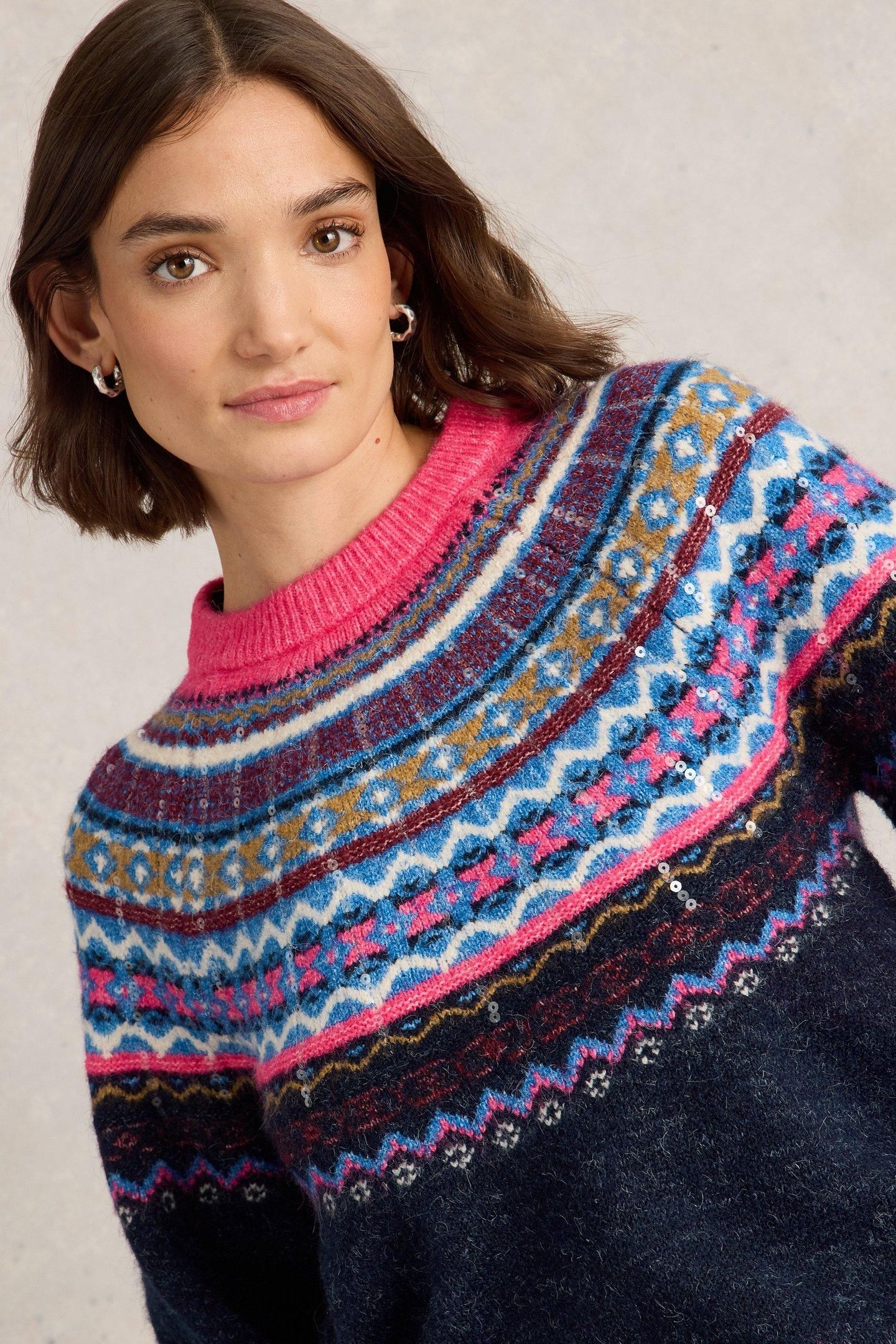 FROSTED FAIRISLE JUMPER NAVY MULTI 7