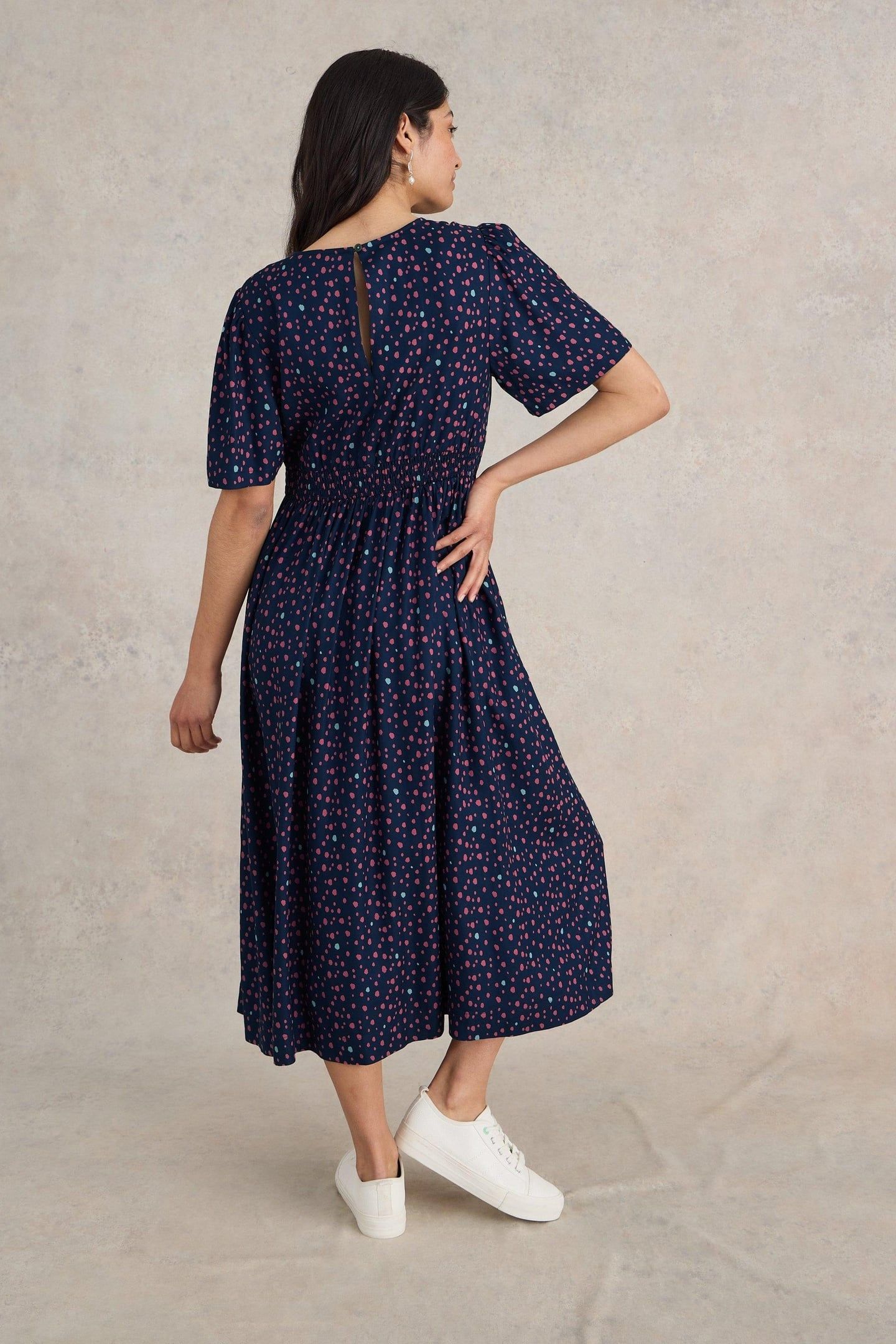 LUCY MIDI DRESS NAVY MULTI 2