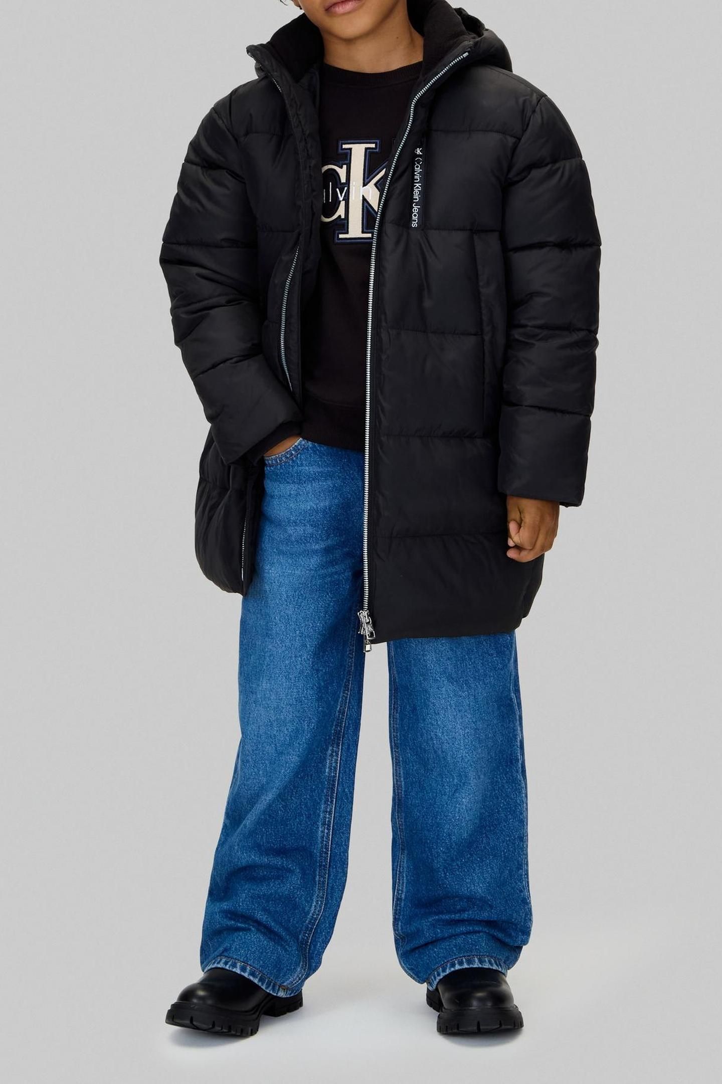 BOYS ESSENTIAL PARKA PUFFER BLACK 1