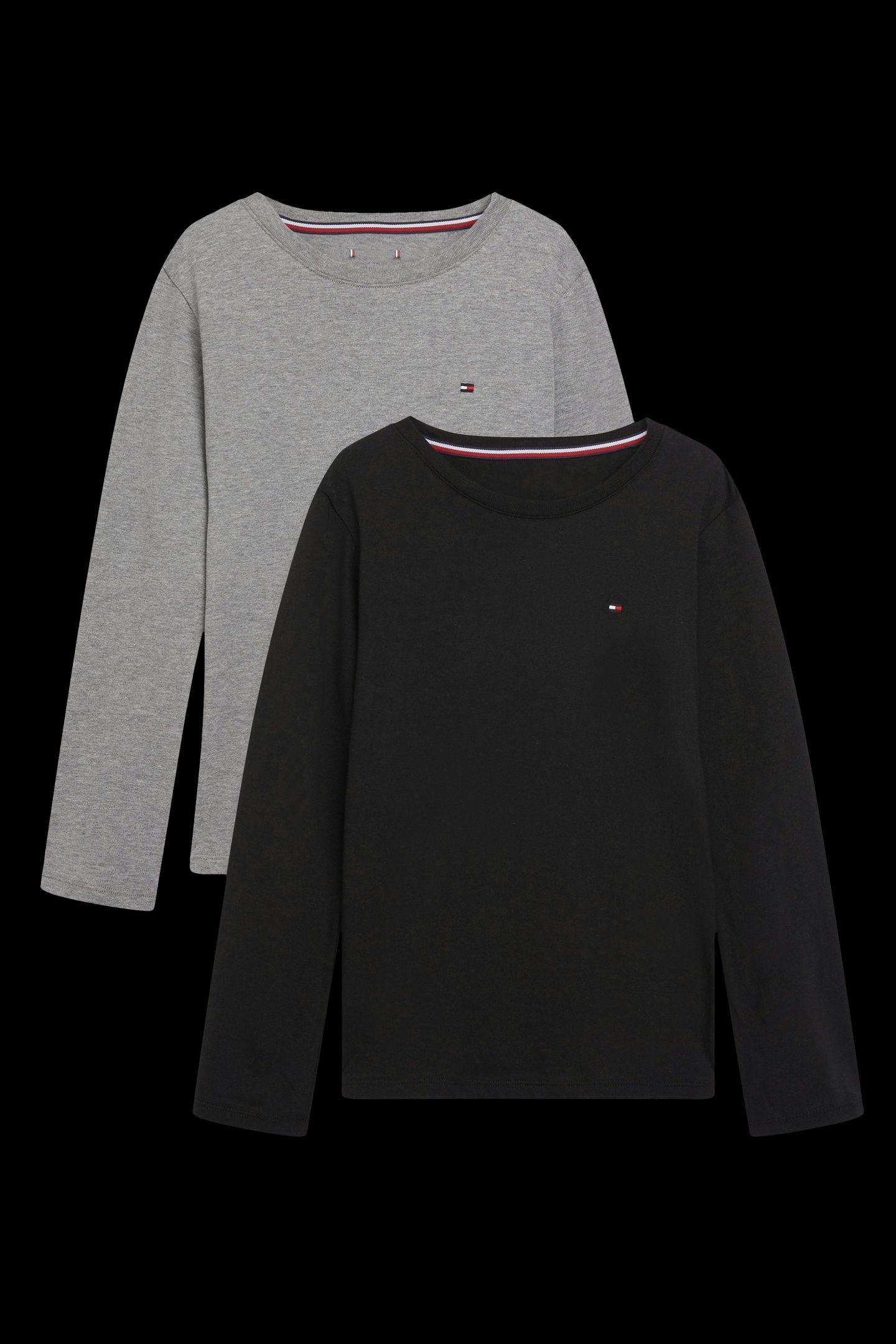 BOYS 2-PACK LS TEE MEDIUM GREY HT/BLACK 4