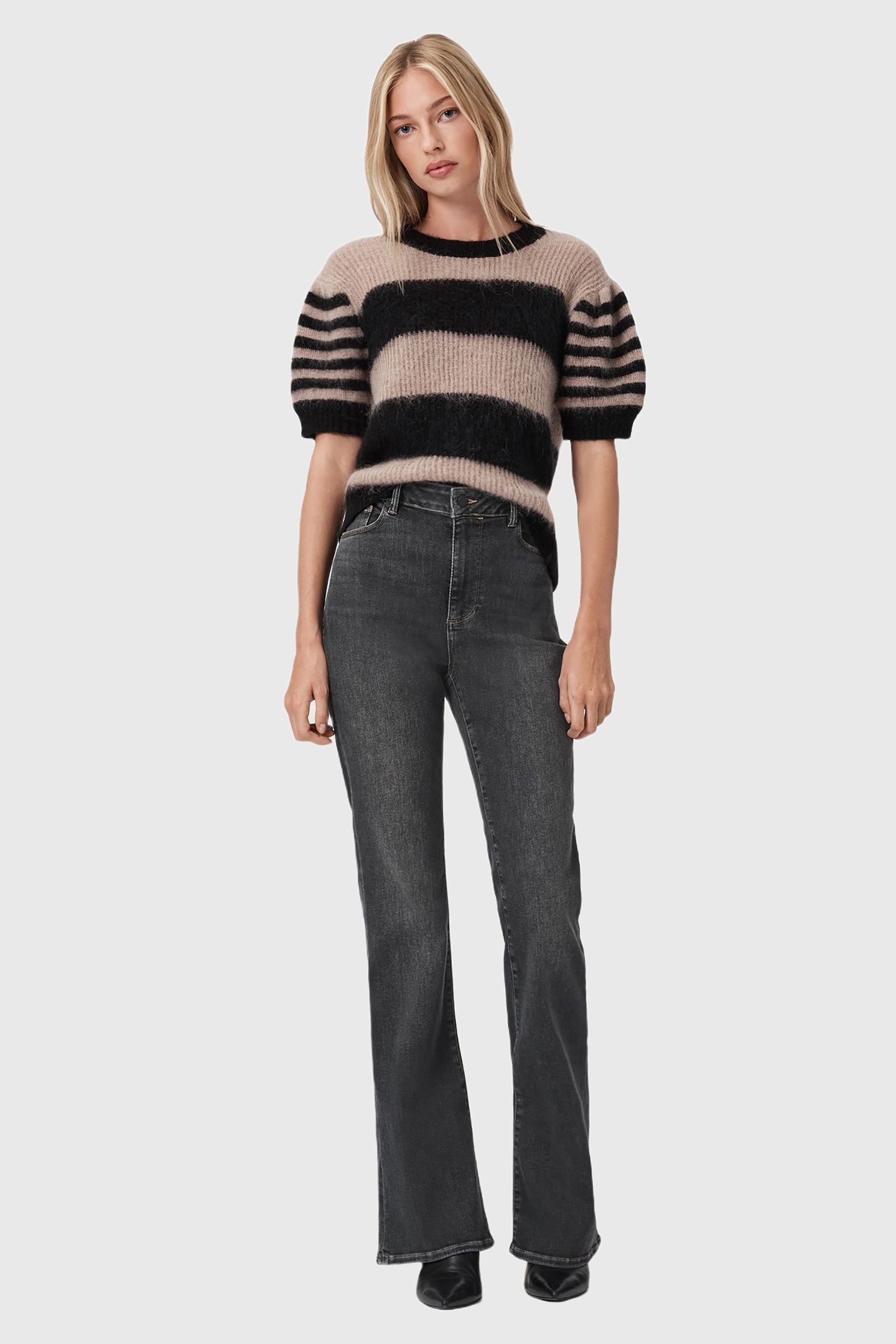 MAISIE FLARE JEAN WASHED GREY 3