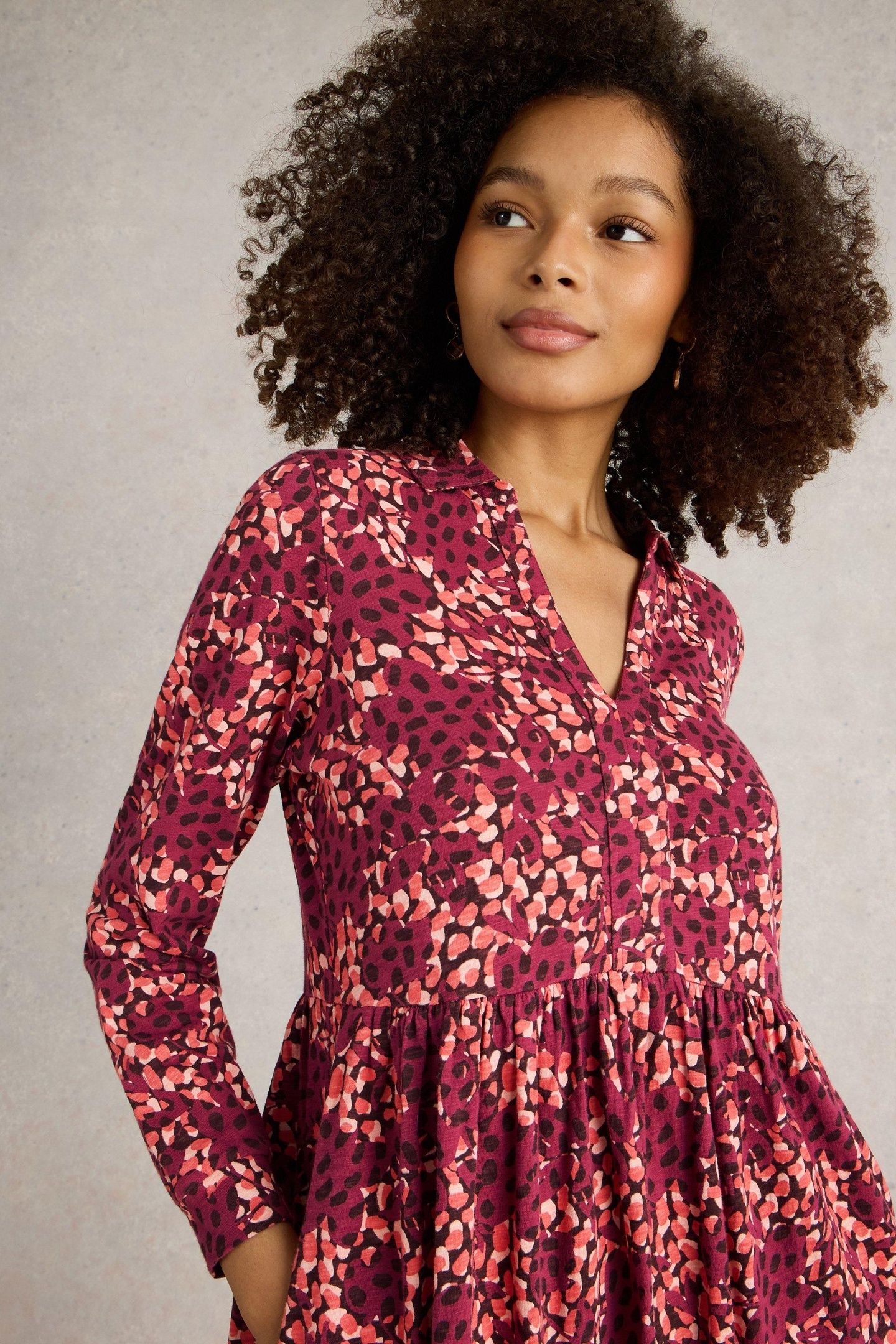 AIMEE JERSEY DRESS PLUM MULTI 3