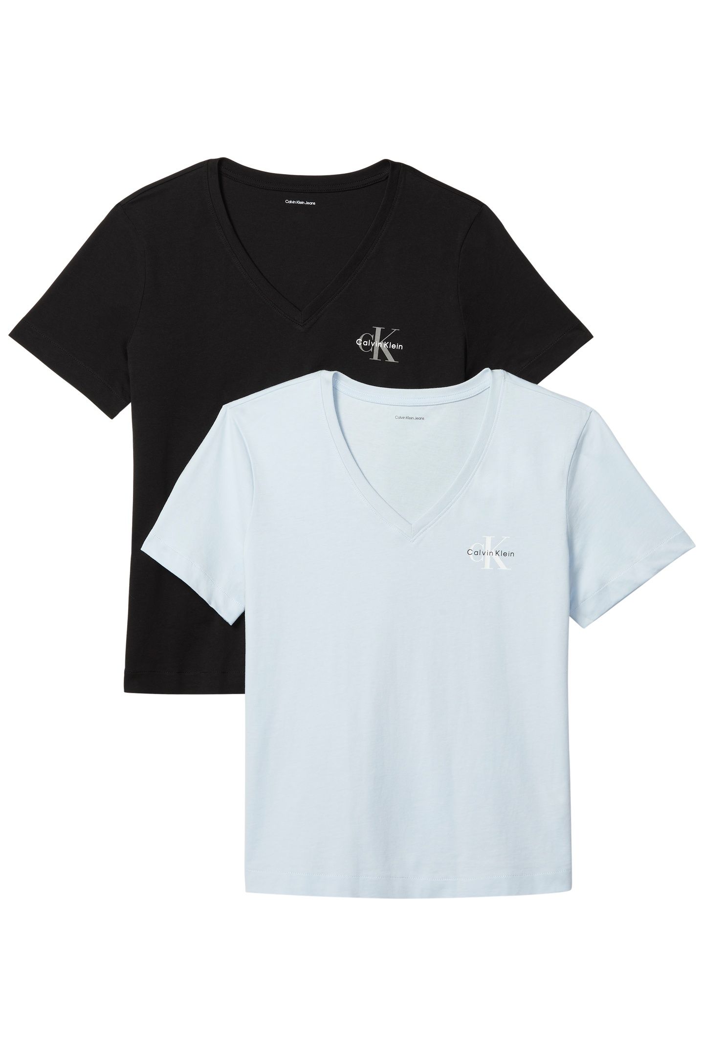 2-PACK V-NECK T-SHIRTS PLEIN AIR/BLACK 1