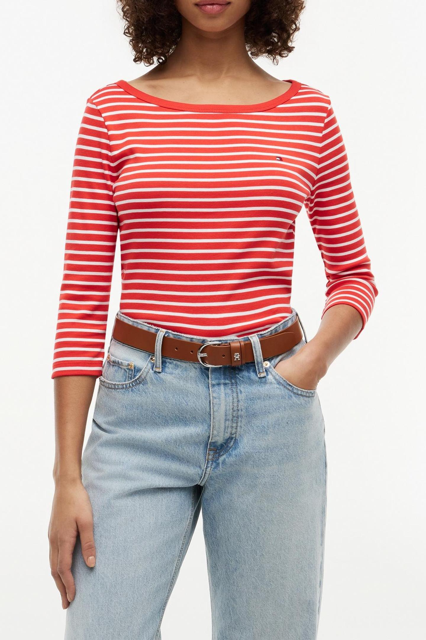 CODY BOAT-NECK 3/4 SLEEVE BRETON FIRE RED/ECRU 1