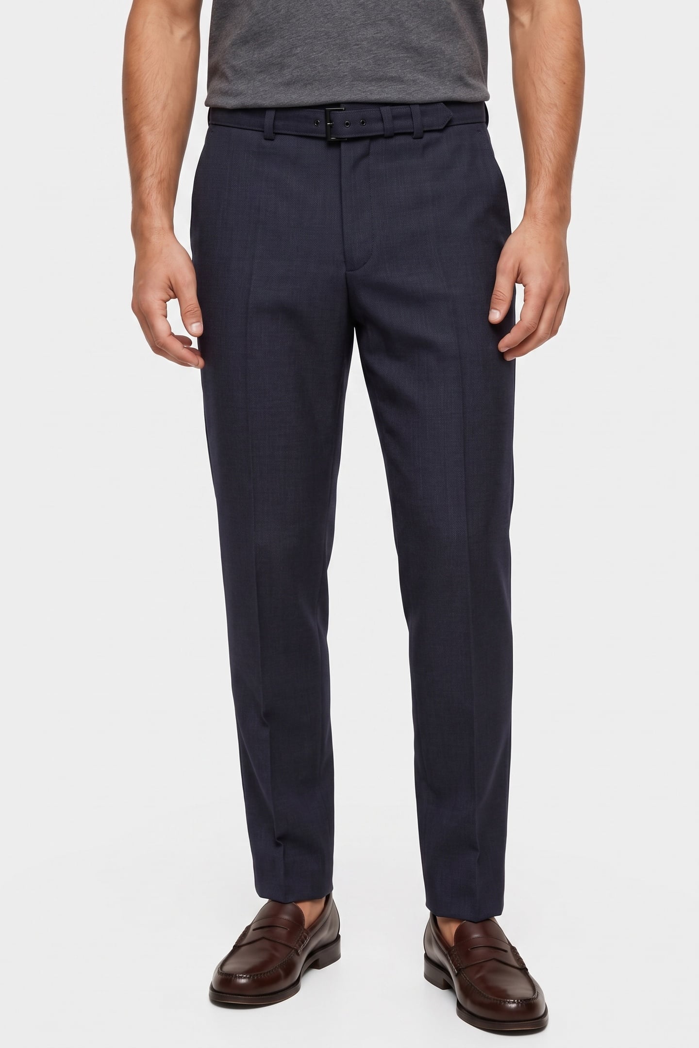 SUIT TROUSERS WITH BELT NAVY 1