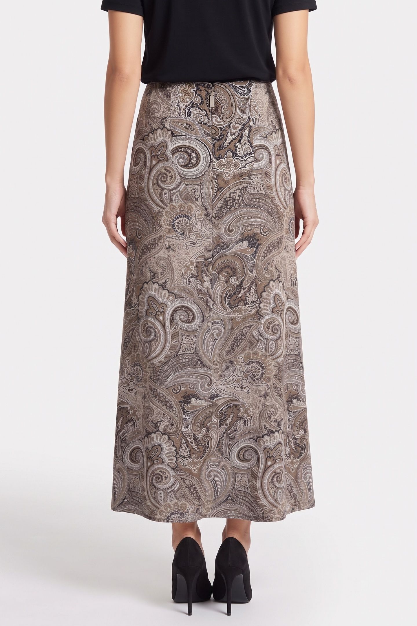 ALANIS MIDI SKIRT FLORAL PAISLEY TAUPE 2