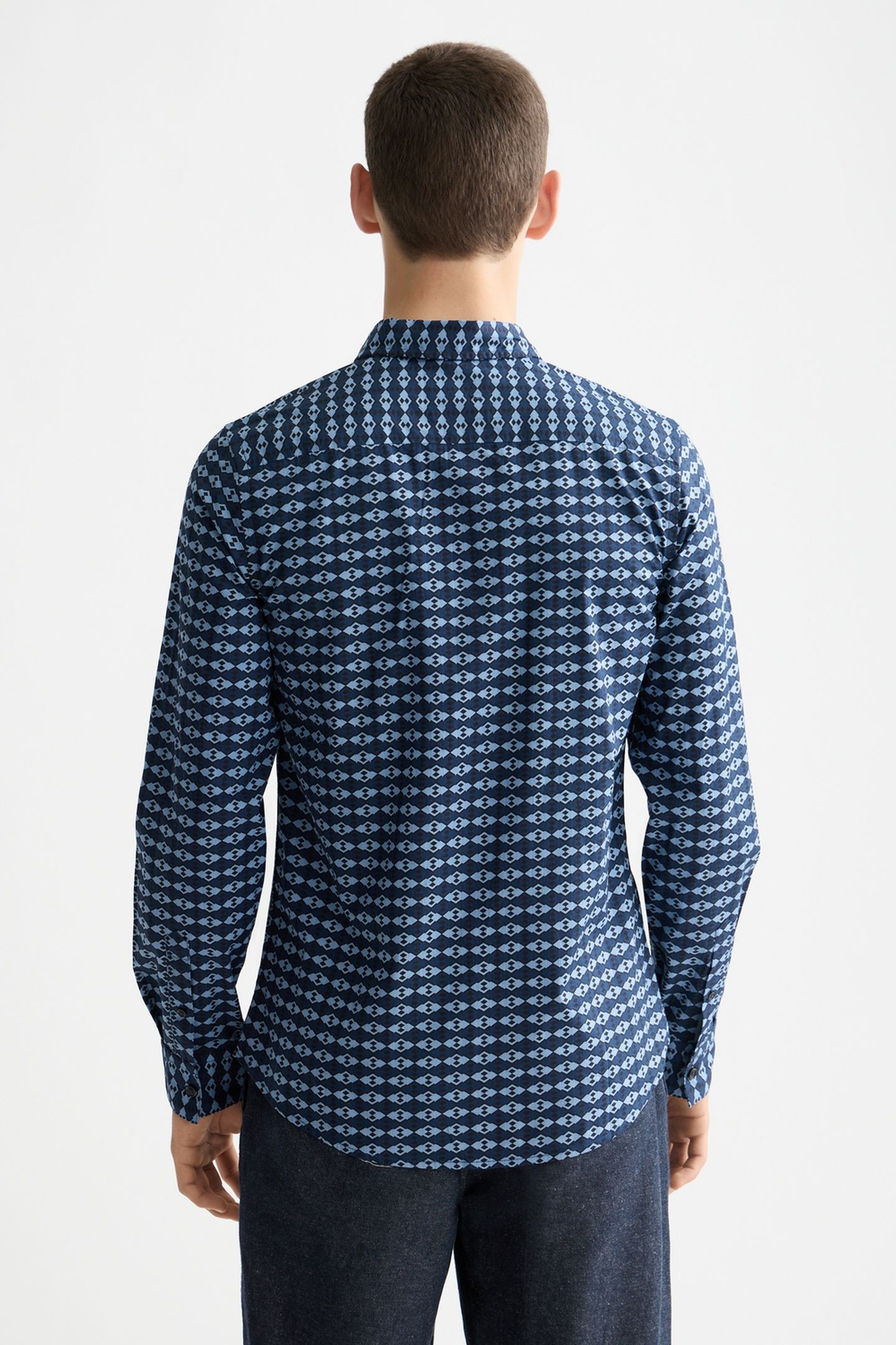 MICRO AOP SLIM-FIT SHIRT DIAMOND MICRO FADED DENIM AOP 3