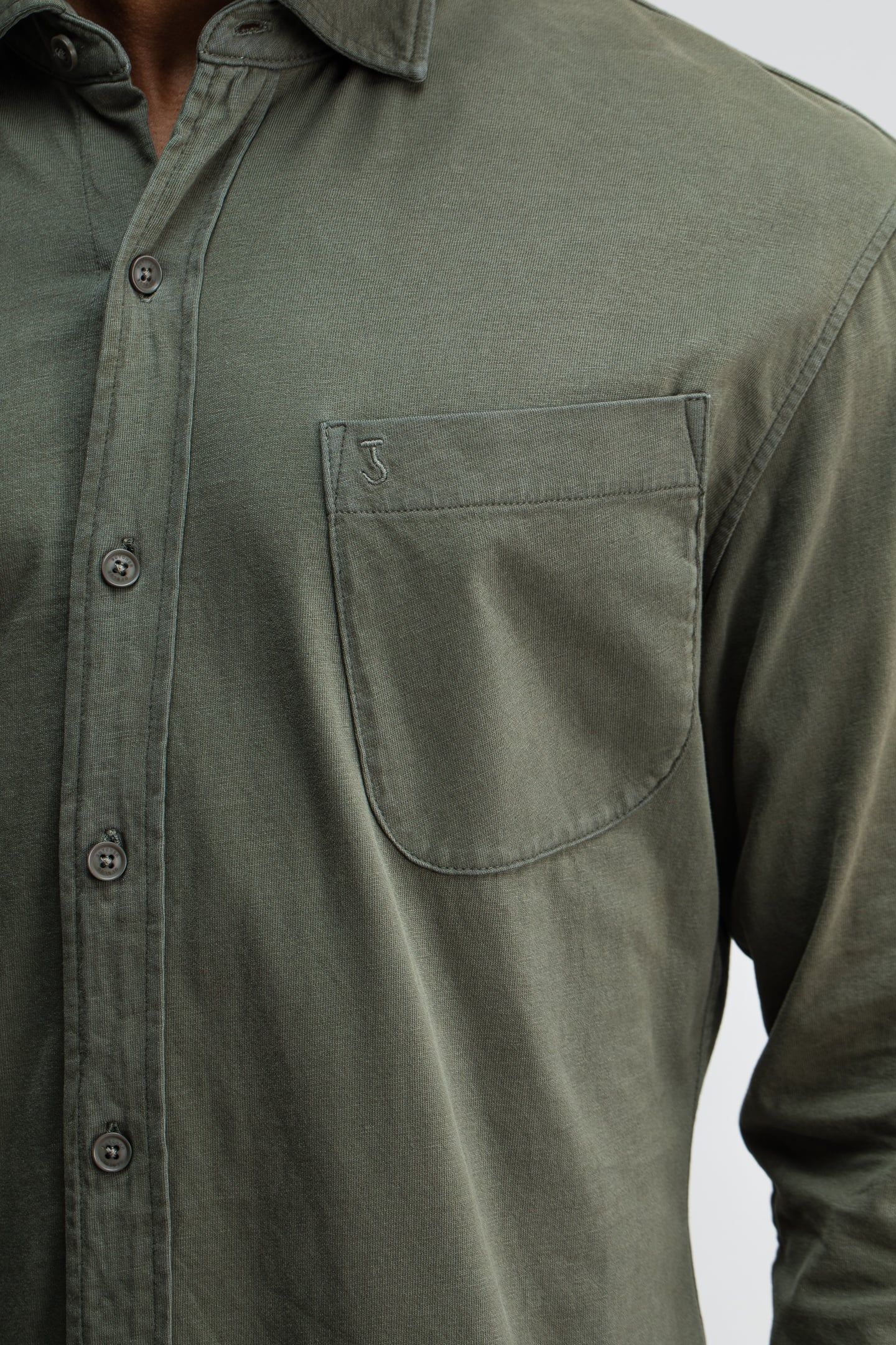 AIDAN PEACHED JERSEY SHIRT DK. GRANITE GREEN 5