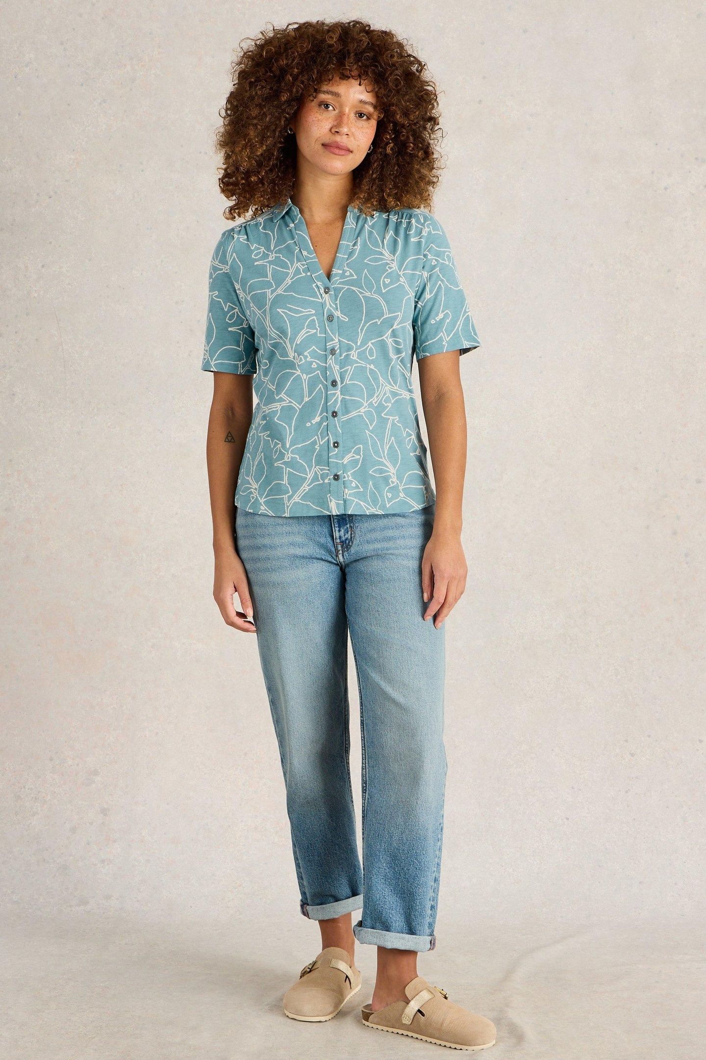 ANNIE SS JERSEY SHIRT BLUE PRINT 1