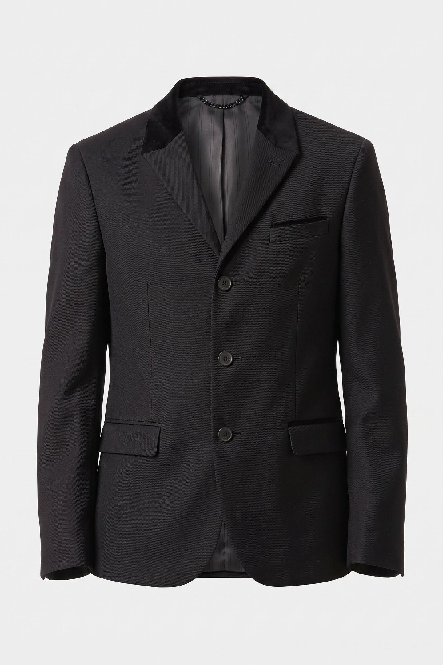 STRAIGHT-CUT JACKET WITH 3 BUTTONS & 3 POCKETS BLACK 4