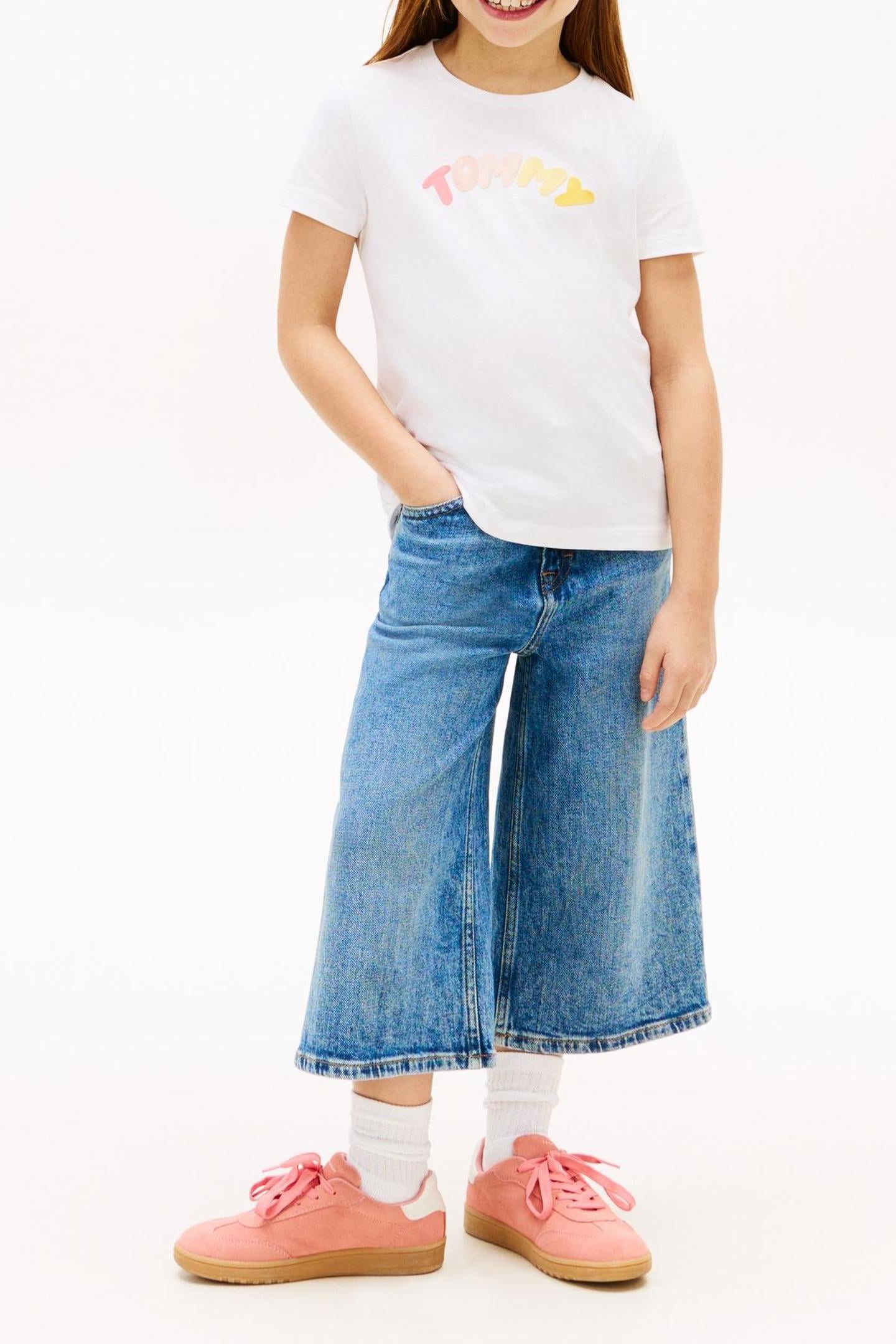 GIRLS TOMMY PUFF PRINT TEE WHITE 2