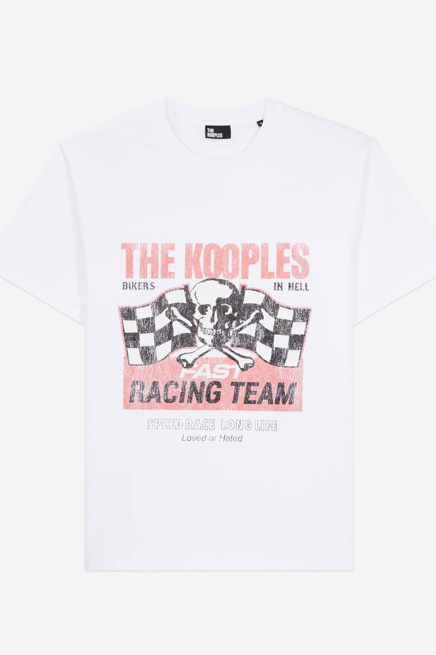 SHORT-SLEEVED T-SHIRT WITH PRINTED SKULL AND FLAG WHITE 2