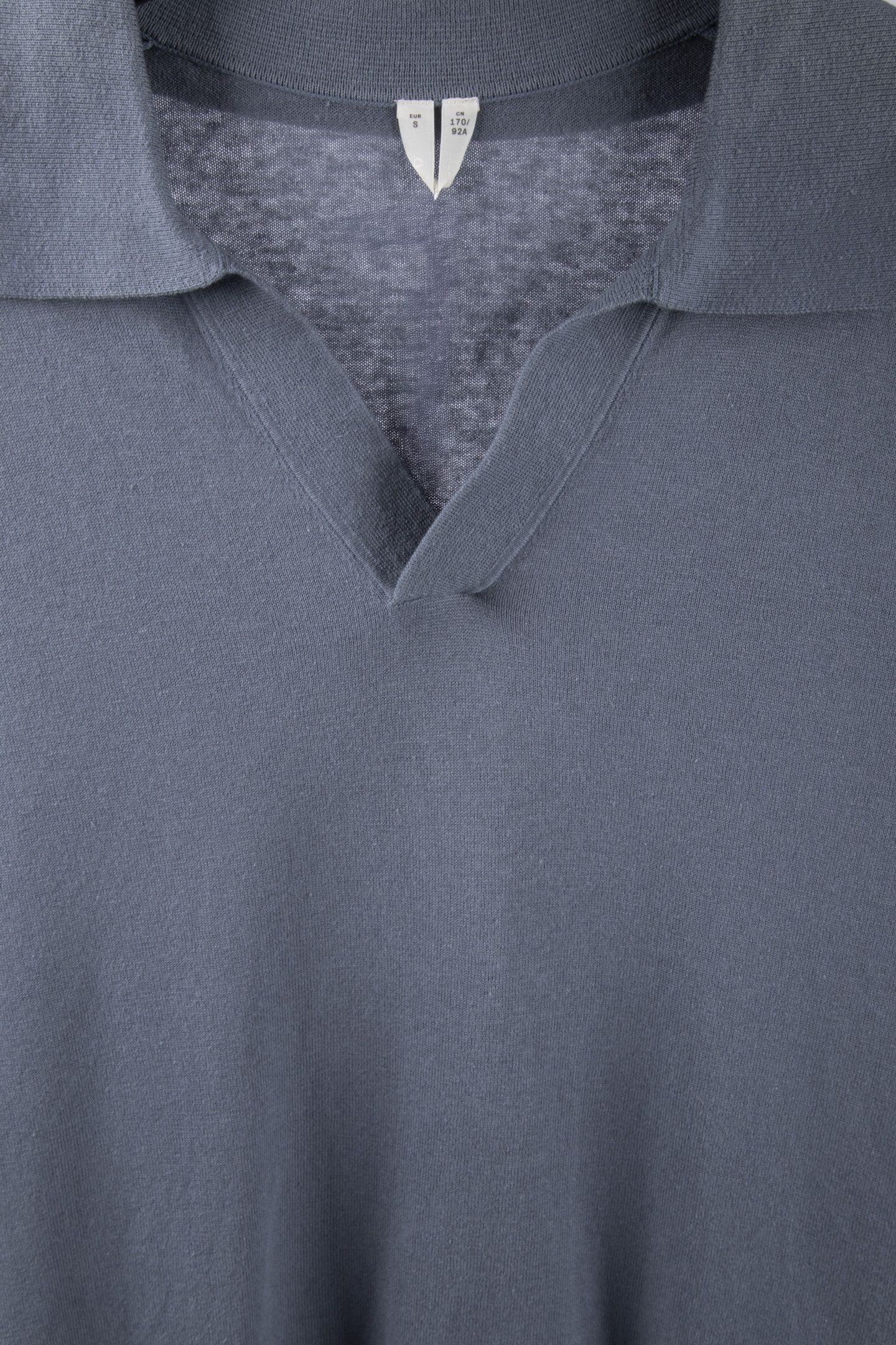 TERMEZ COTTON LINEN POLO BLUE 4