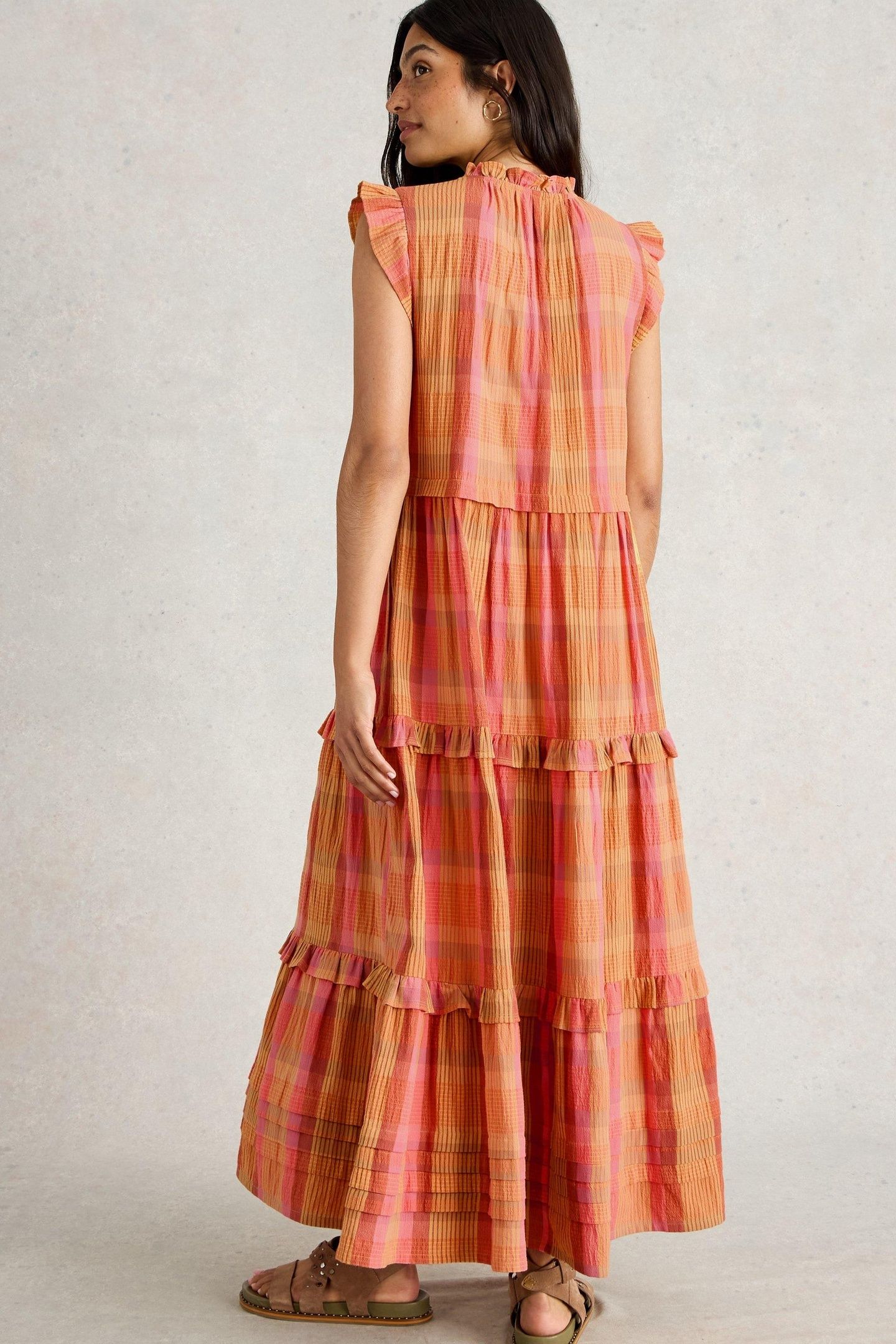 ROSIE CHECK MAXI DRESS PINK MULTI 2