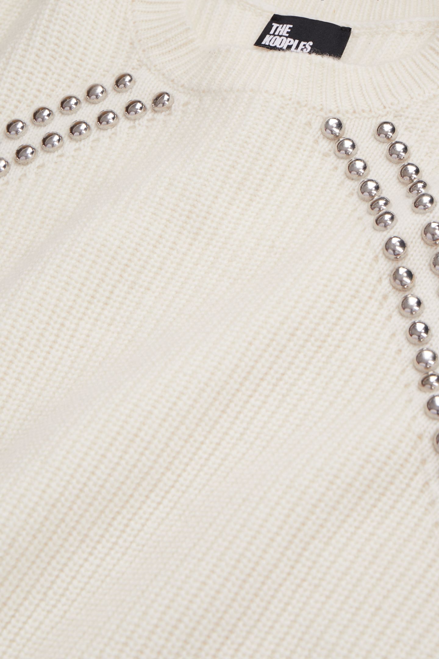 ROUND NECK SWEATER WITH STUD DETAILS ECRU 6