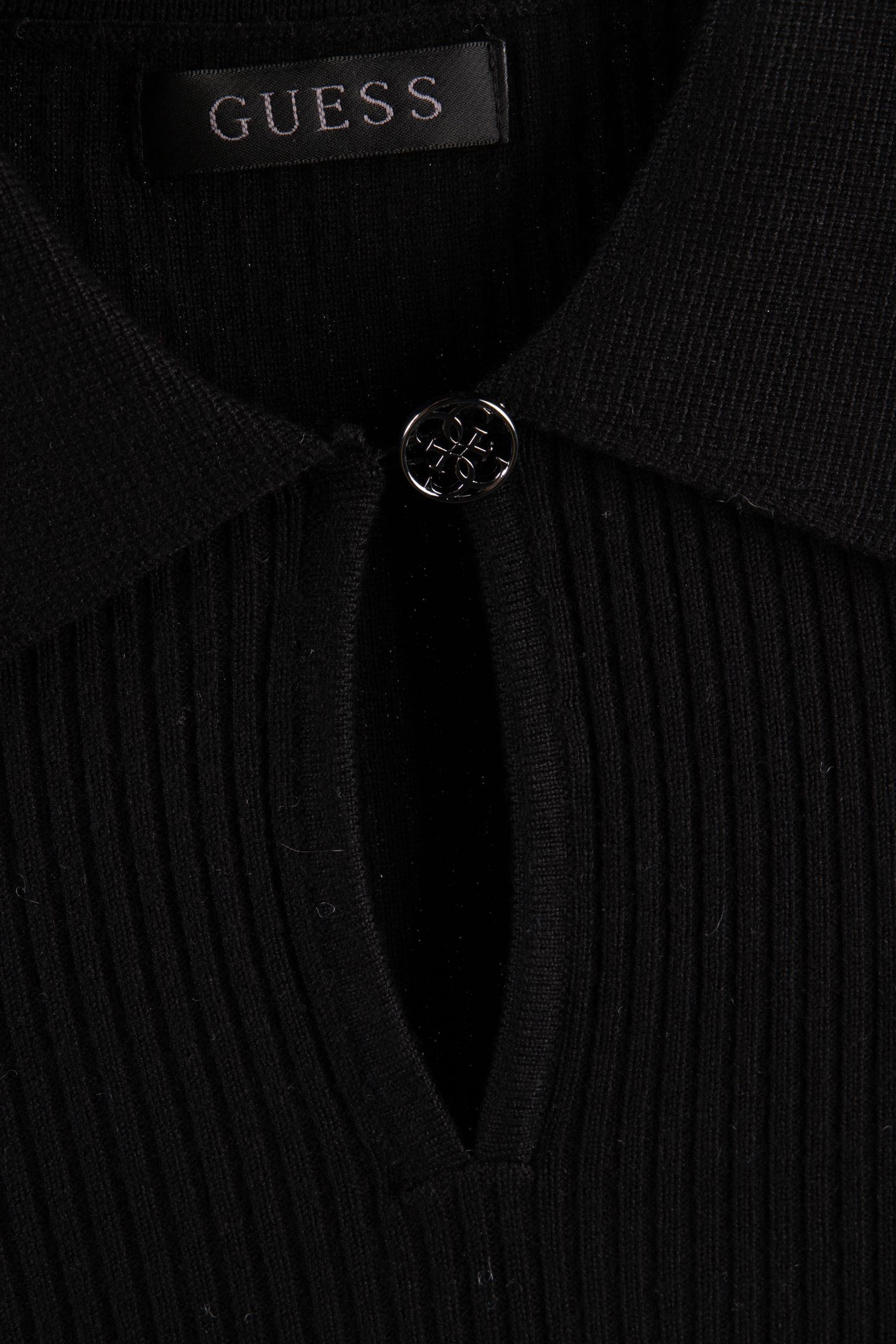 GUESS ECO FLORA CUT-OUT POLO S JET BLACK A996 4