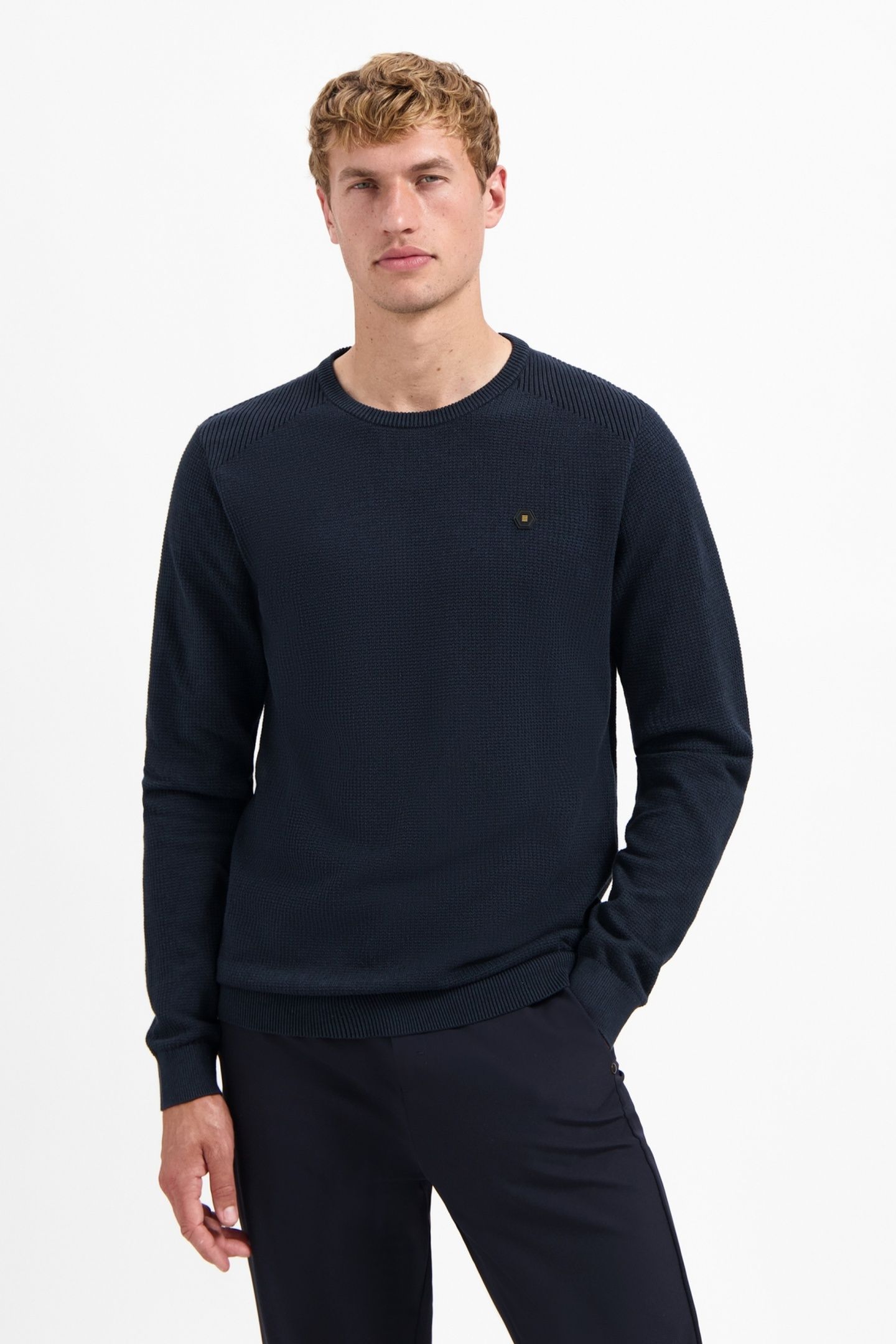 PULLOVER CREWNECK PLATED STRUCTURE KNIT NIGHT 3
