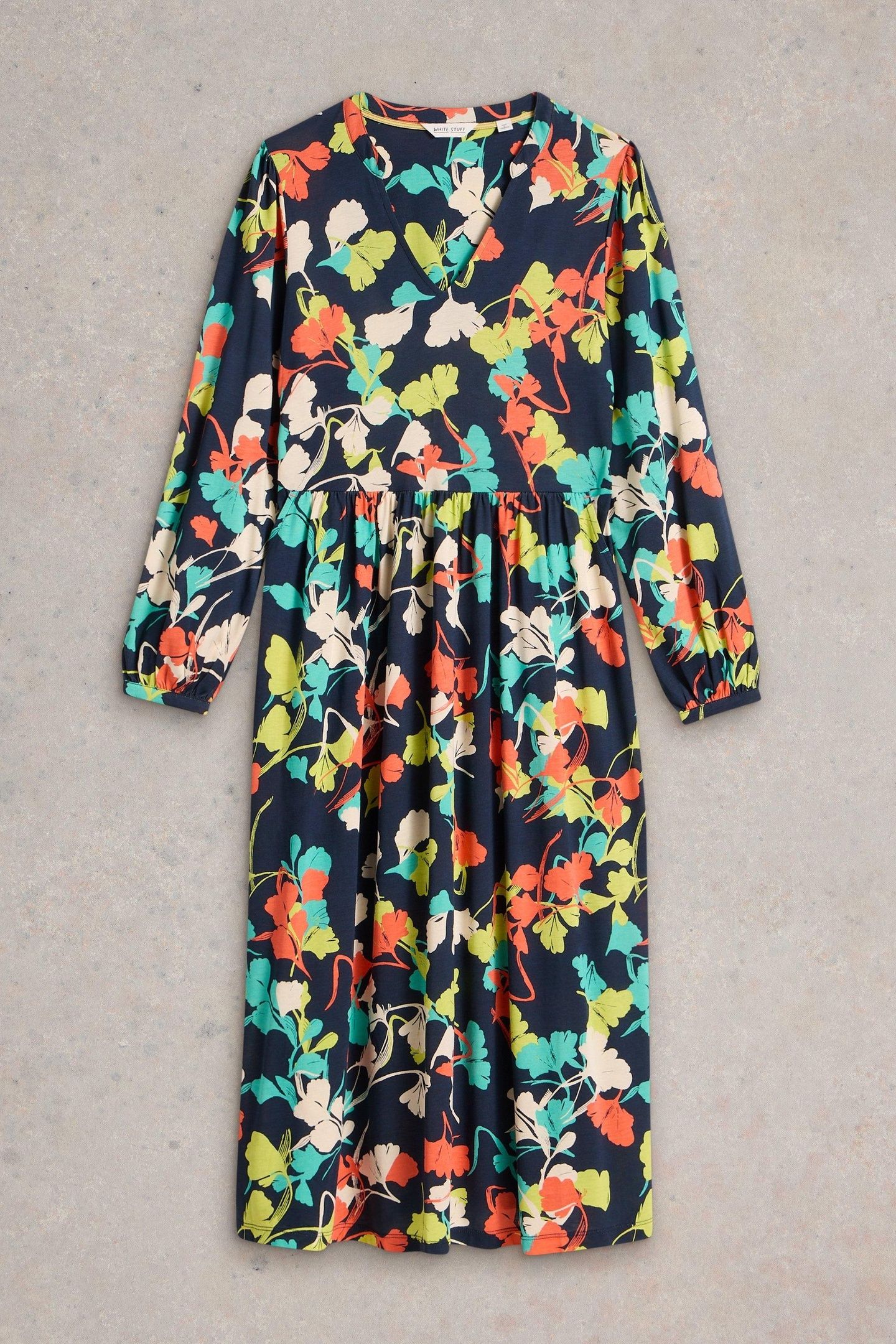 LEAH JERSEY DRESS NAVY MULTI 3