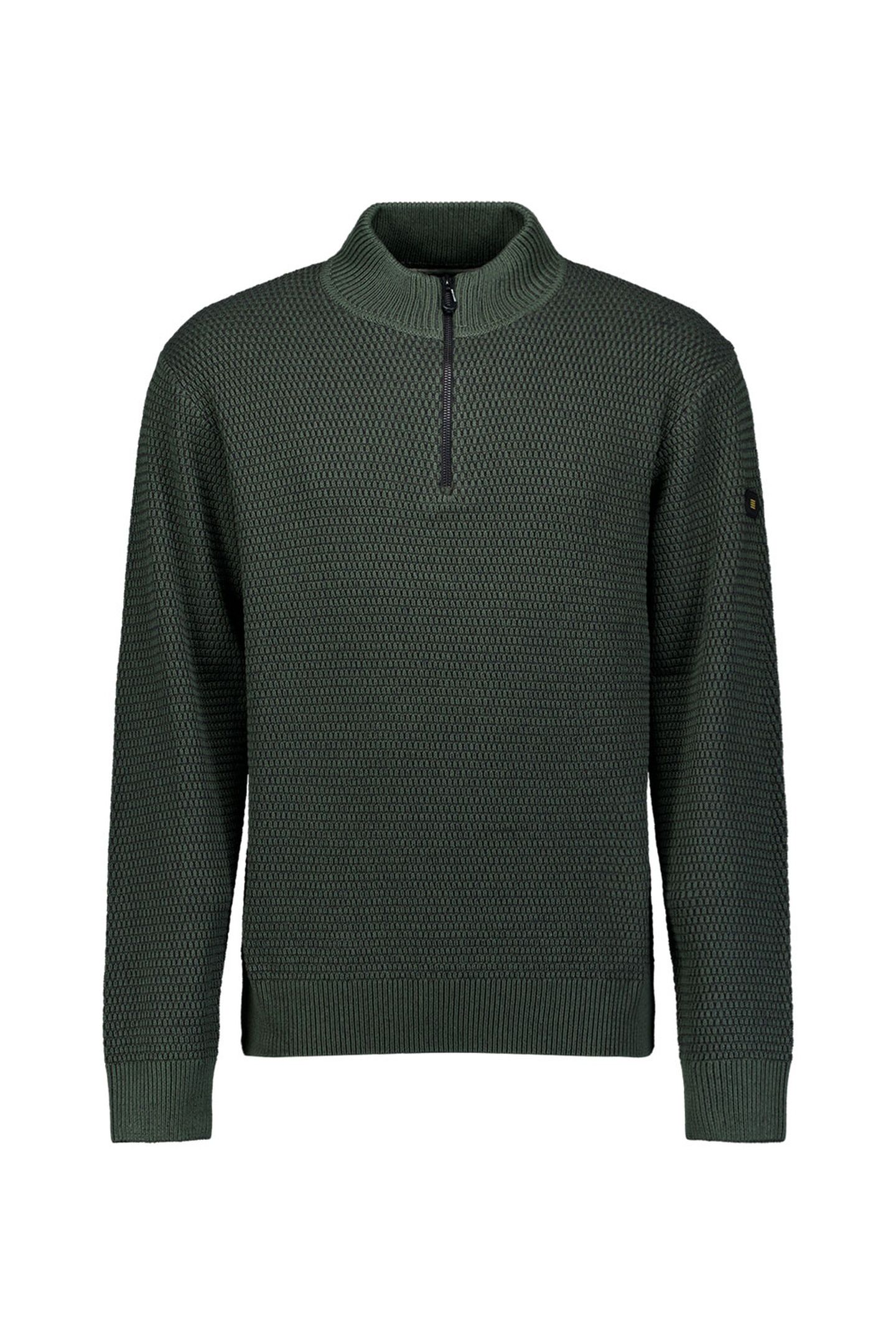 PULLOVER HALF ZIPPER 2 COLOURED MELANGE DARK GREEN 5