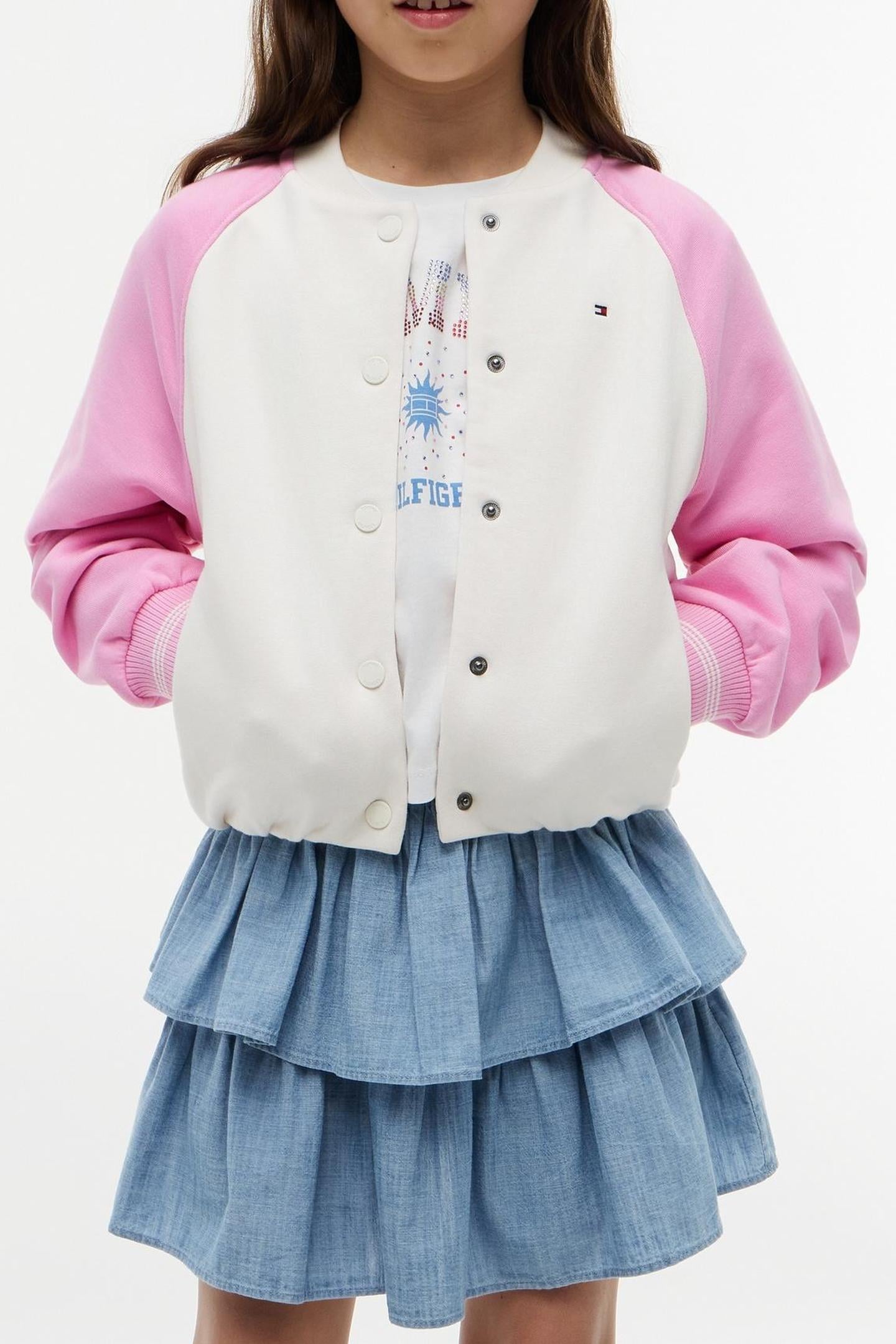 GIRLS HILFIGER RHINESTONE ANCIENT WHITE/PINK 1