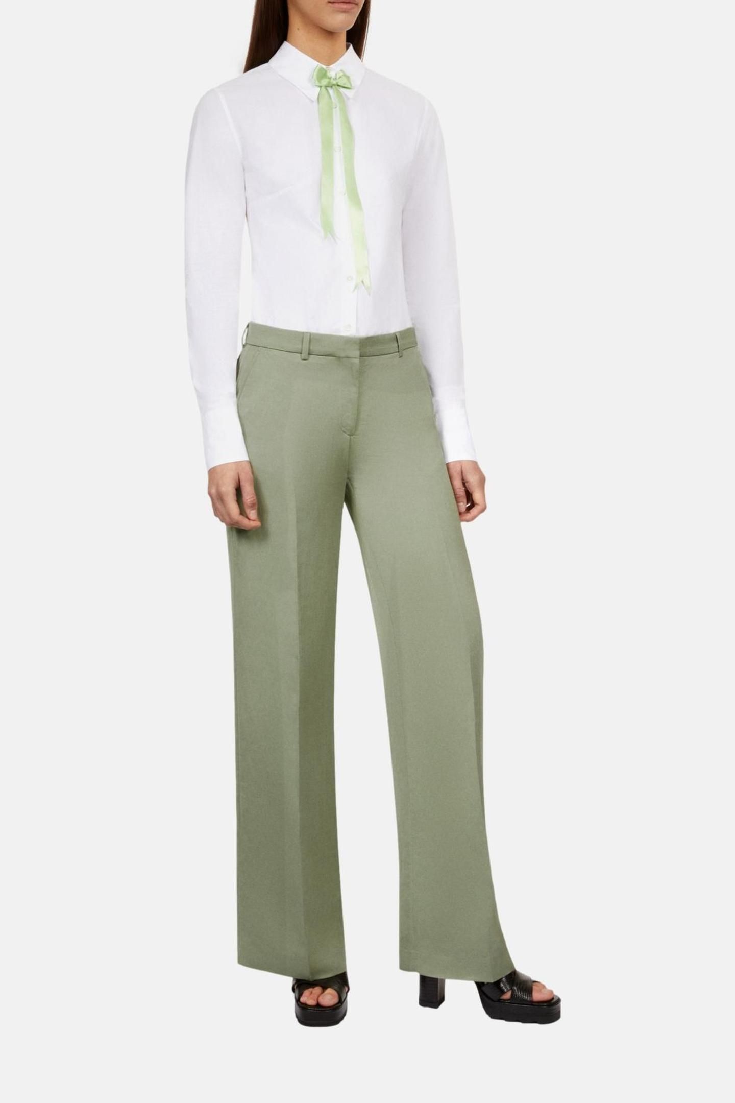 FLARE FLUID SUIT TROUSERS KAKI GREY 2