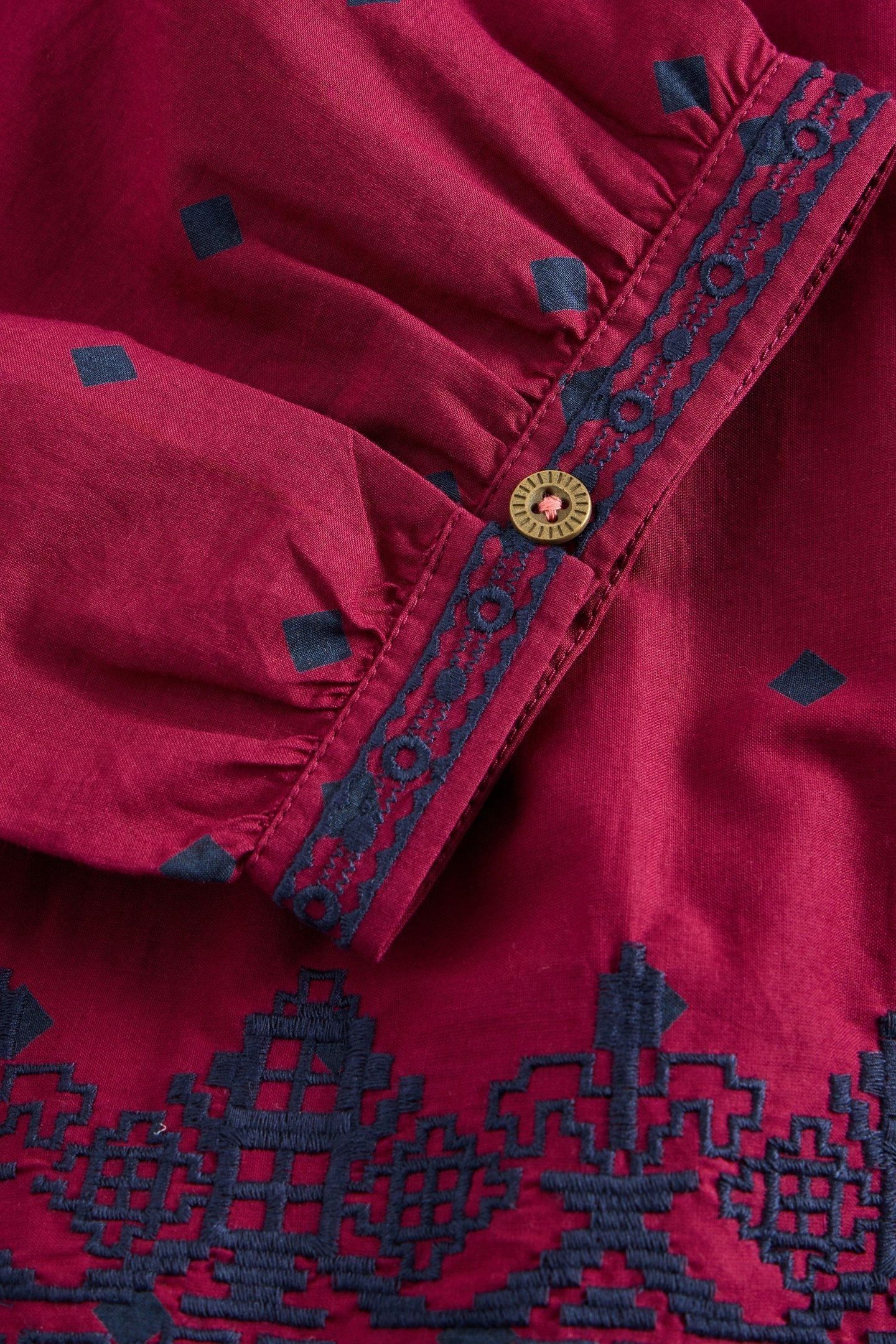 POLLY EMBROIDERED DRESS RED MULTI 7